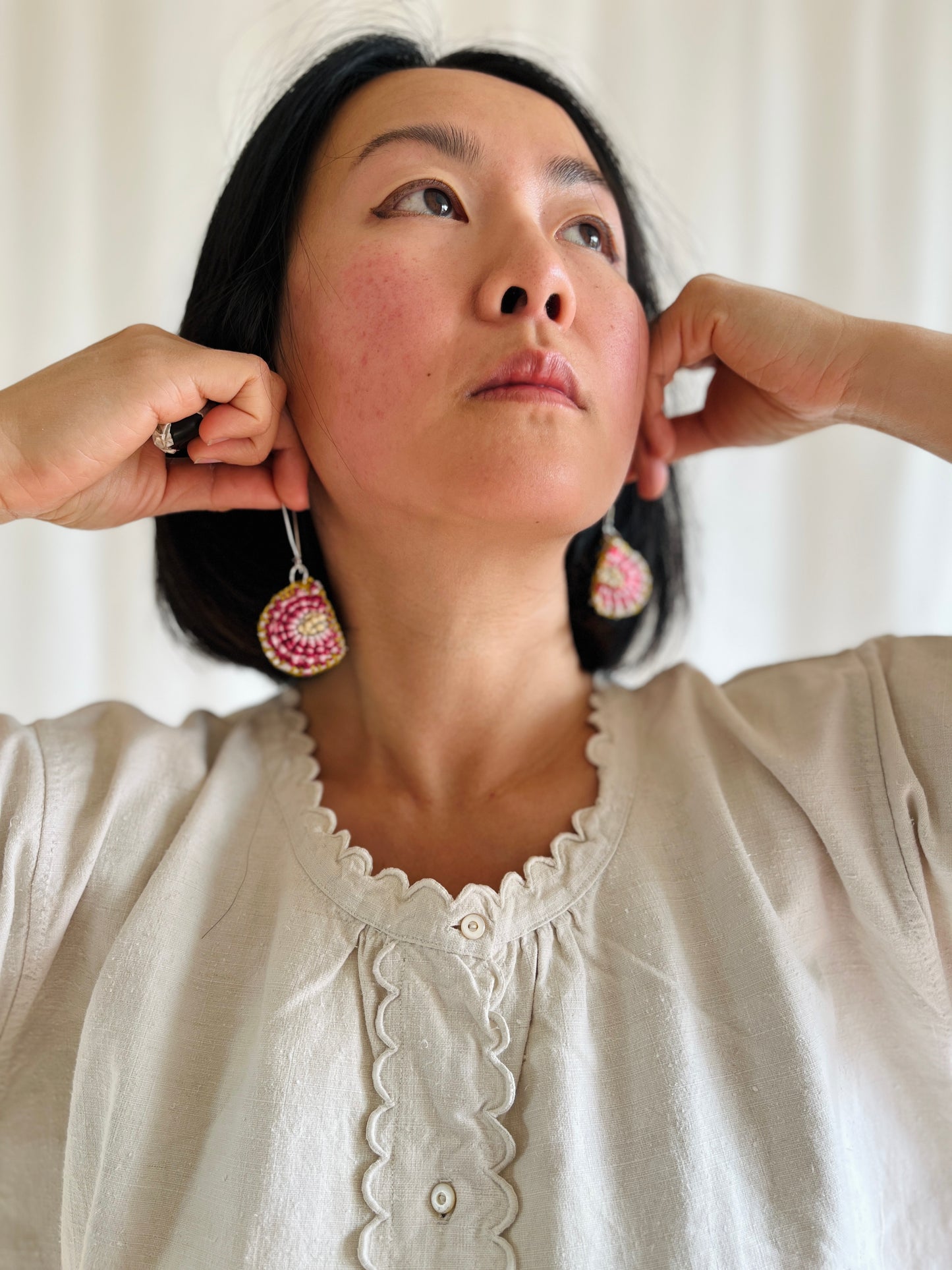 Pink jewels half moon