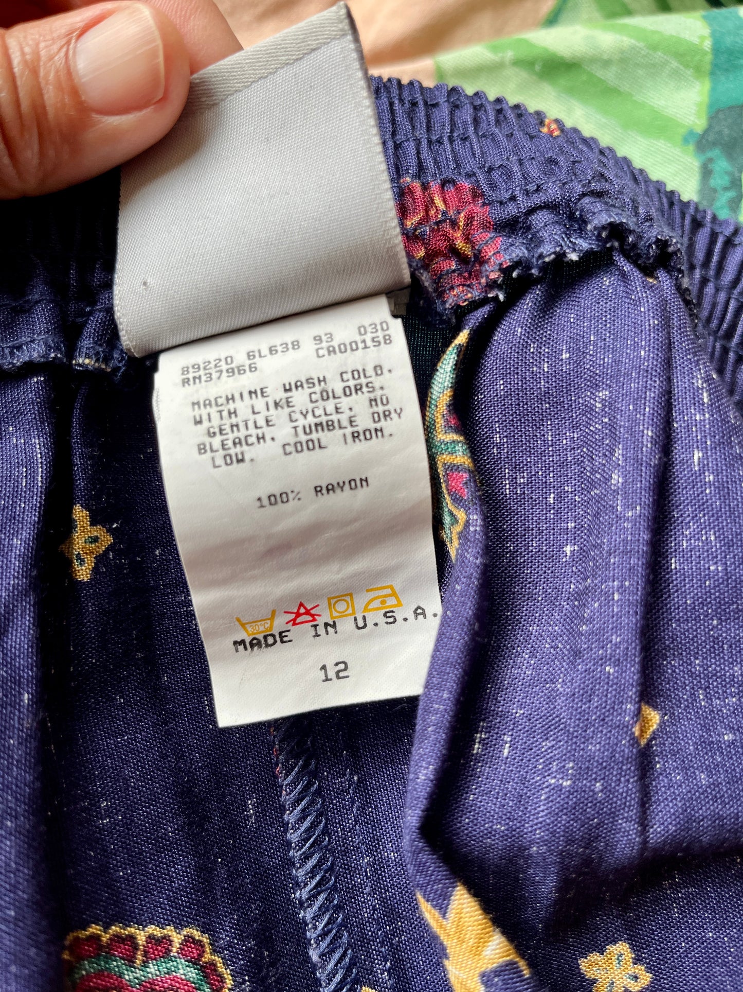 Vintage 90s Rayon Tennis Pleated Skirt