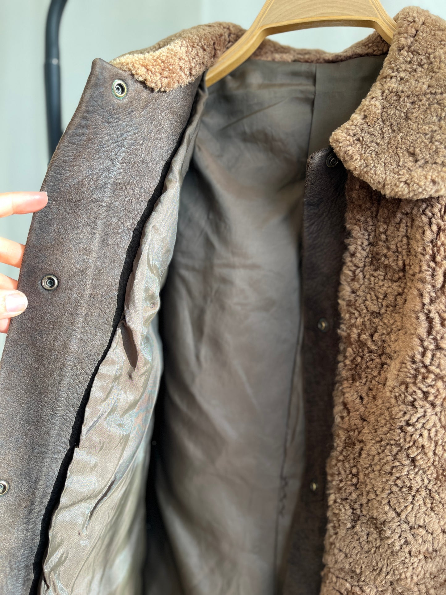 Stunning 70s Vintage Teddy Brown Shearling lambswool fur Coat