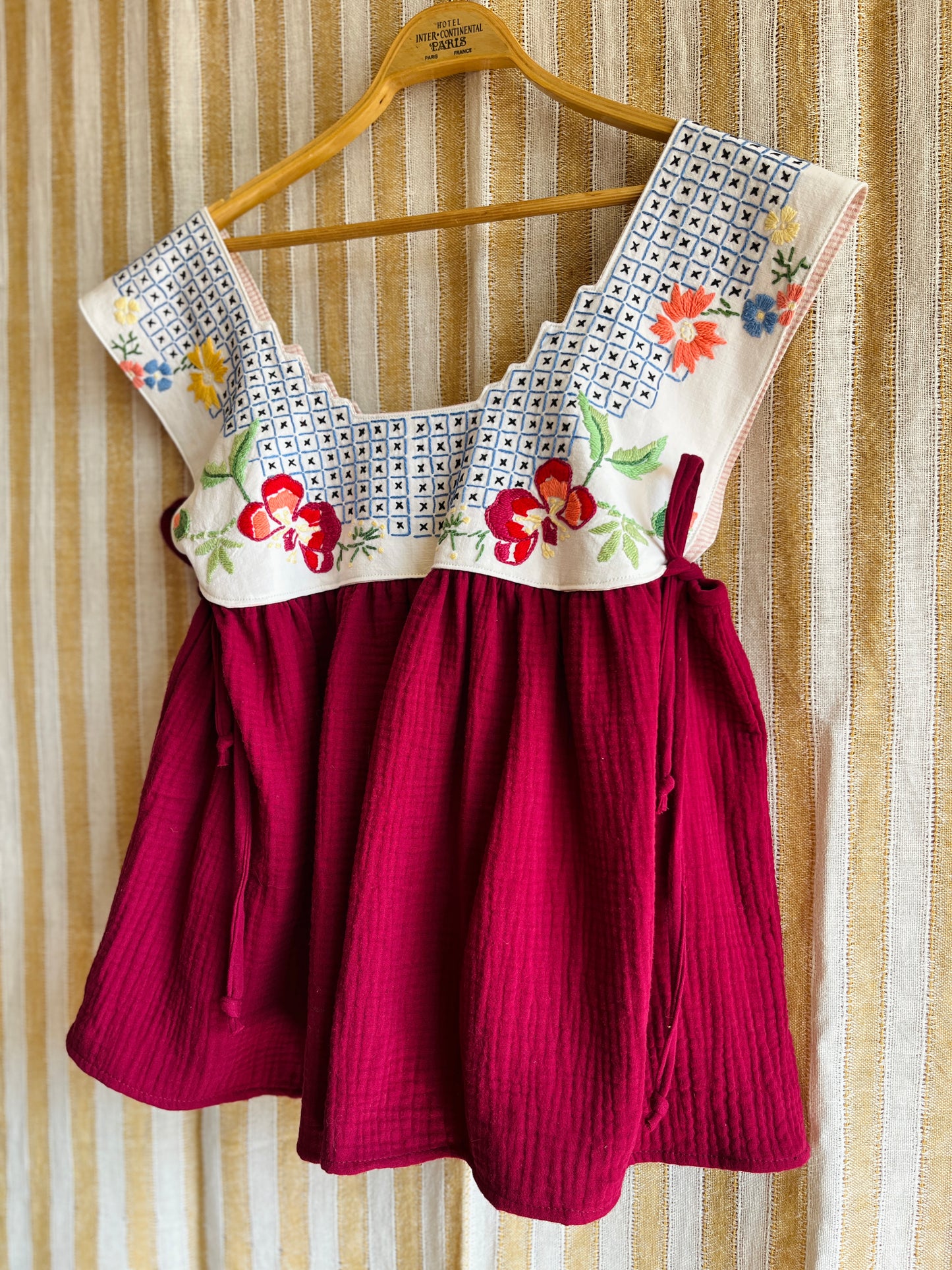 Baby doll tunic with side ties