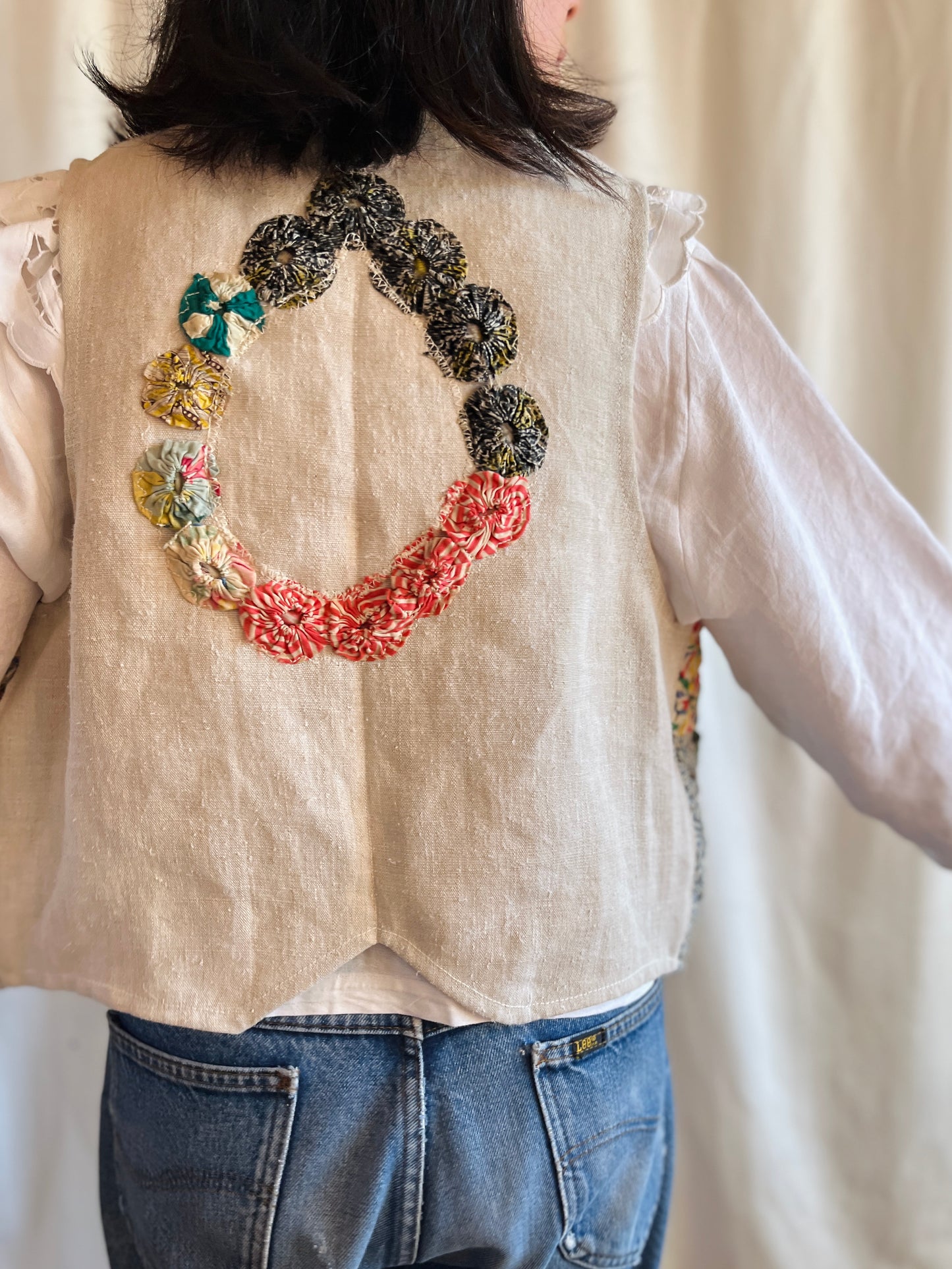 Antique Yo-Yo quilted waistcoat