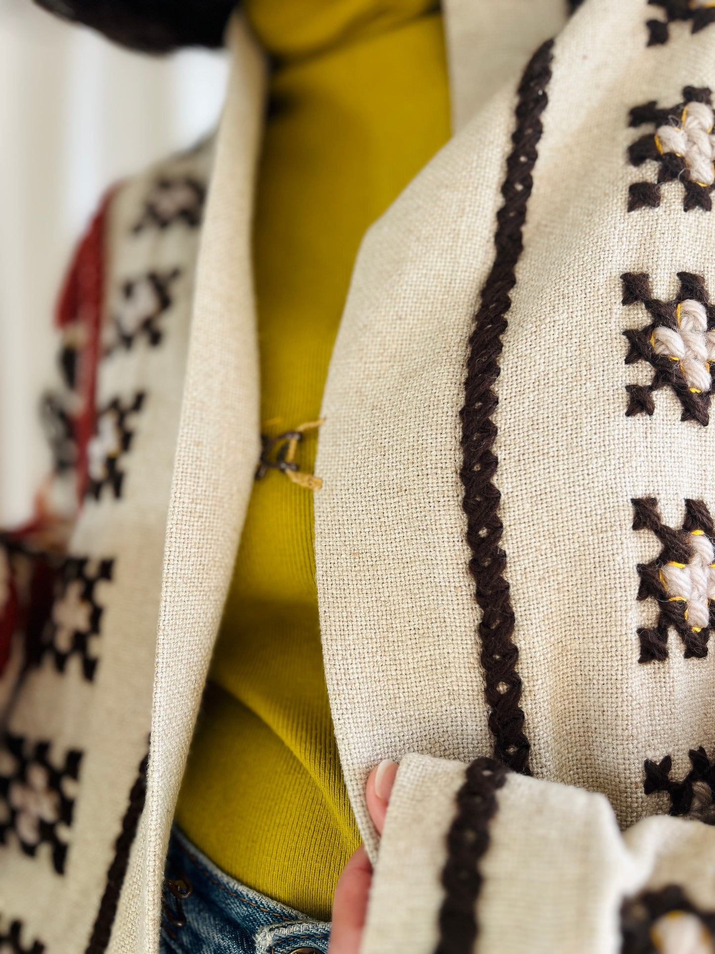 🎴 The witch coat I - Wool and Heavy linen embroidery Kimono