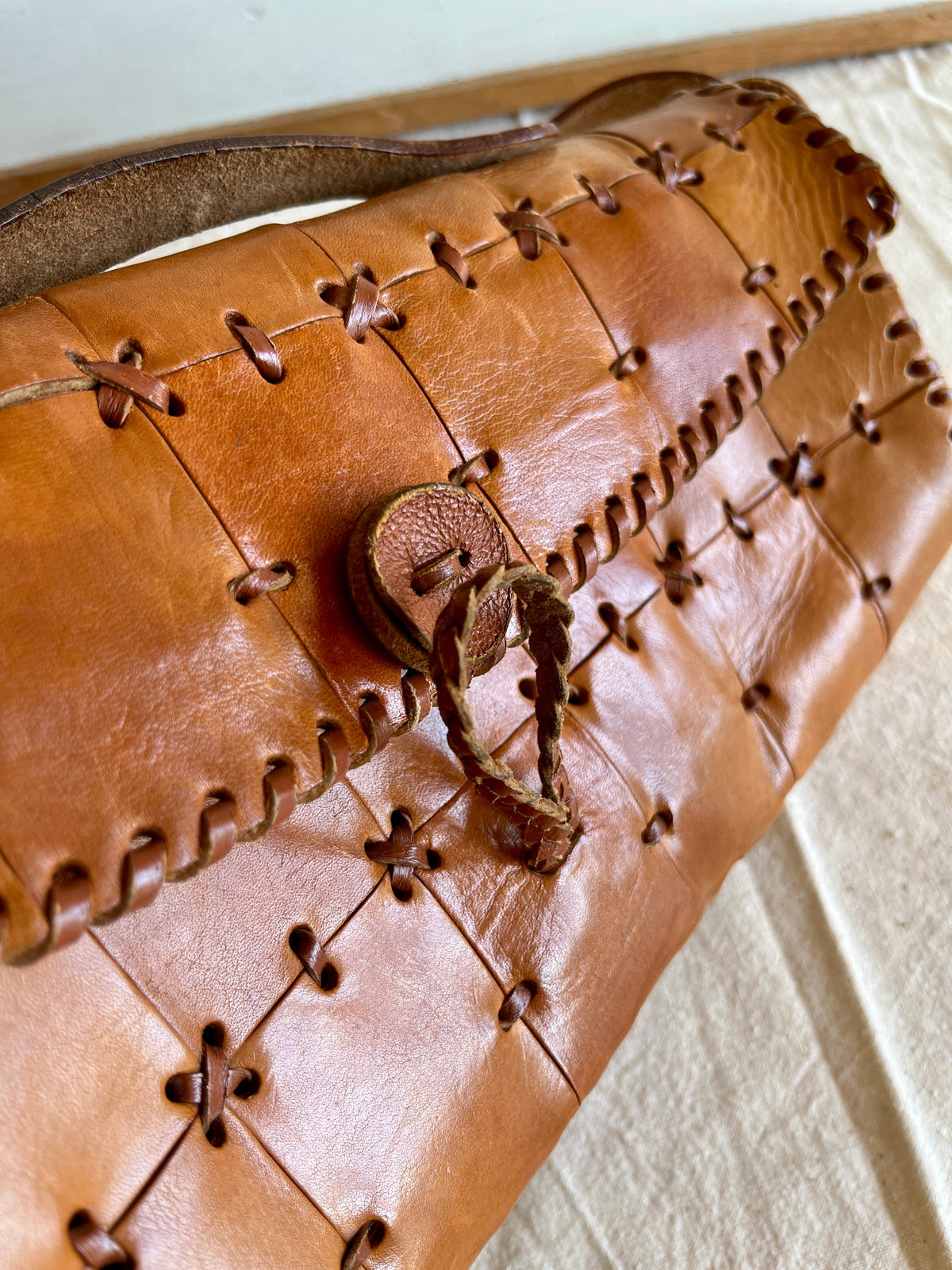 Vintage Tooled Leather Purse Boho Shoulder Bag