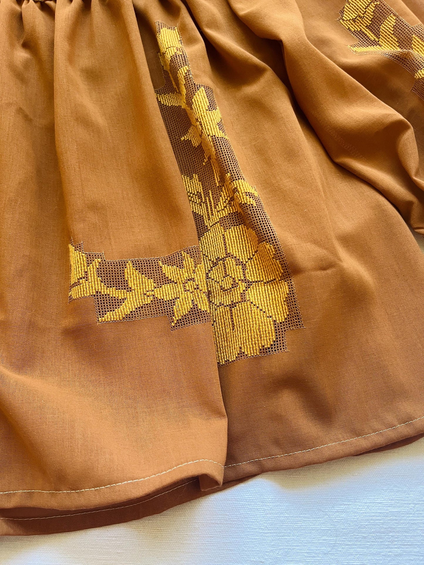 Ancient hand embroidered tablecloth Goddess Dress