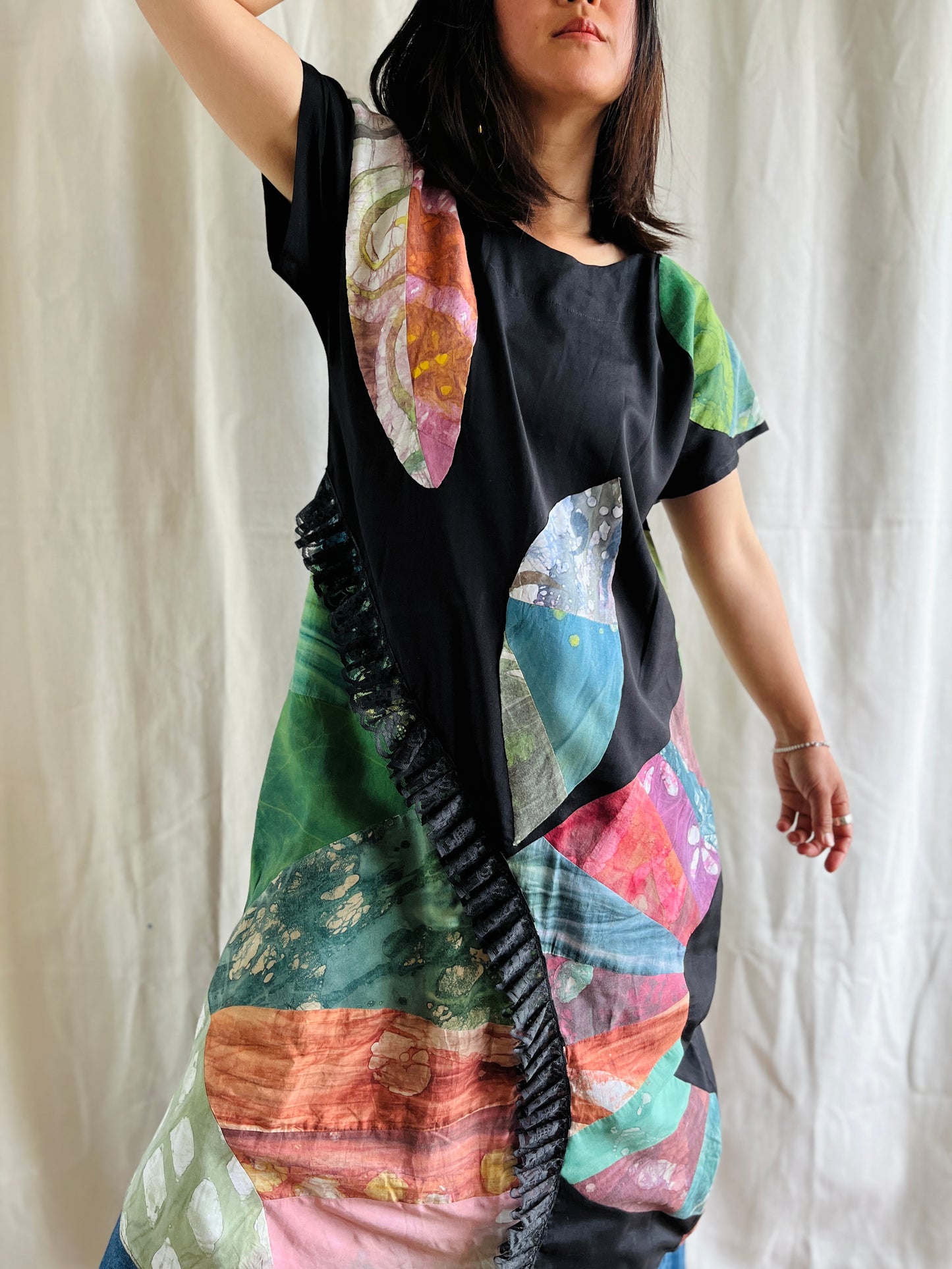 Handmade vintage Geometrical patchwork dress