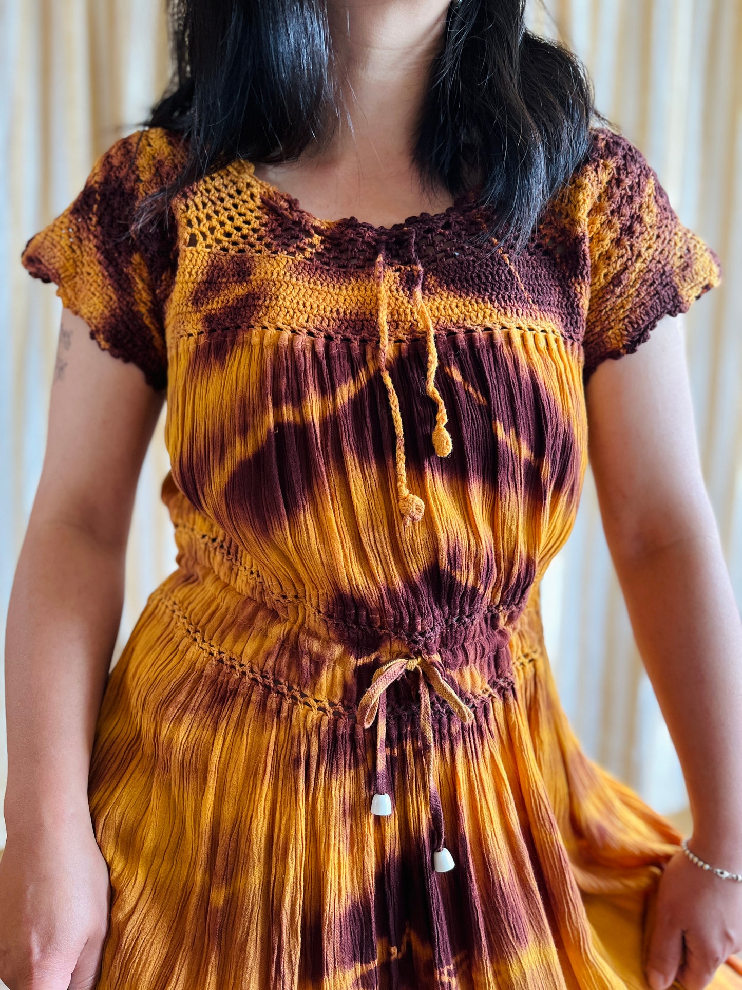Vintage 1970s handmade Tie-dye Muslim Dress