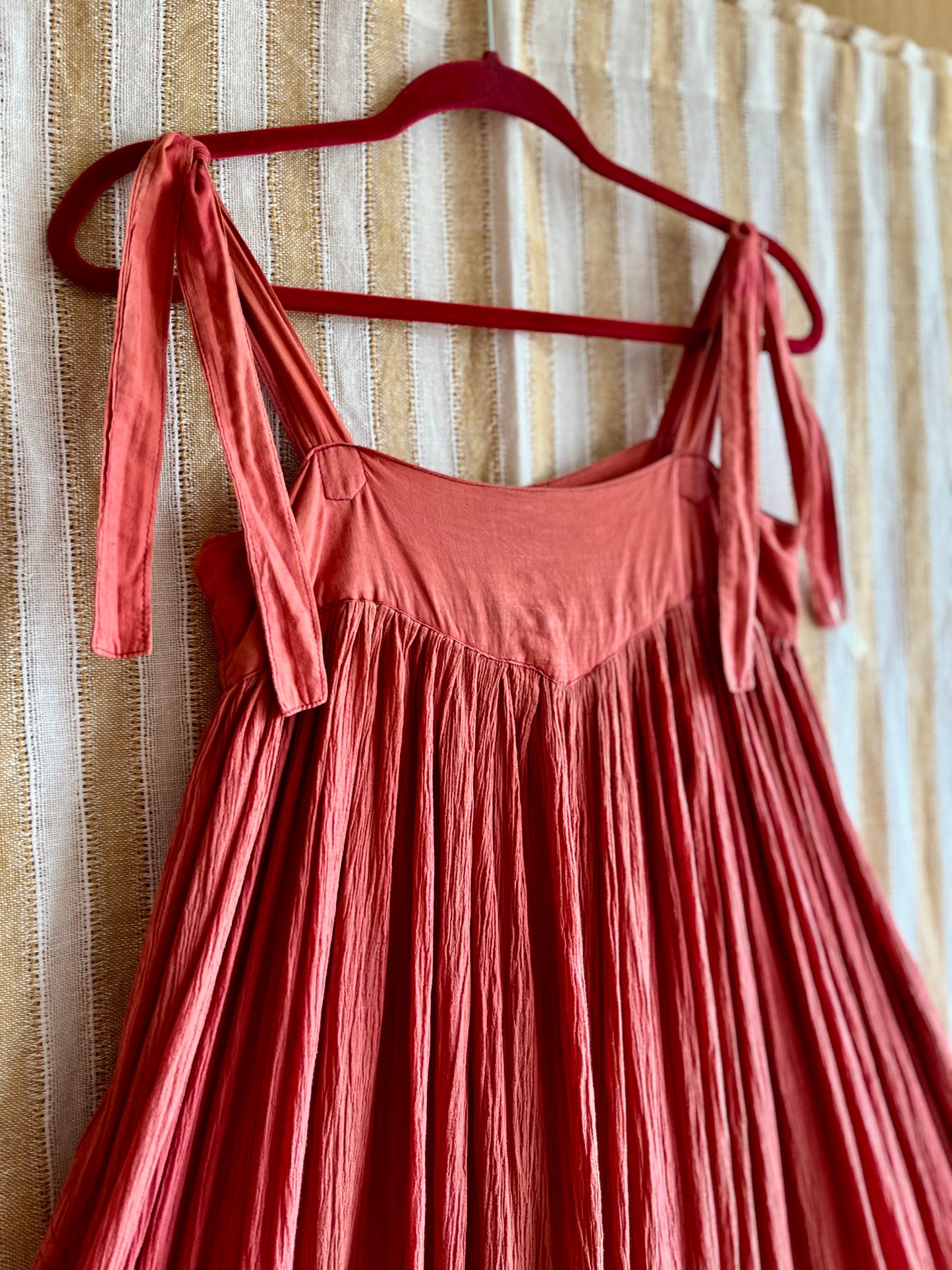 Torrid Coral Pink 70s cheesecloth full circle sundress