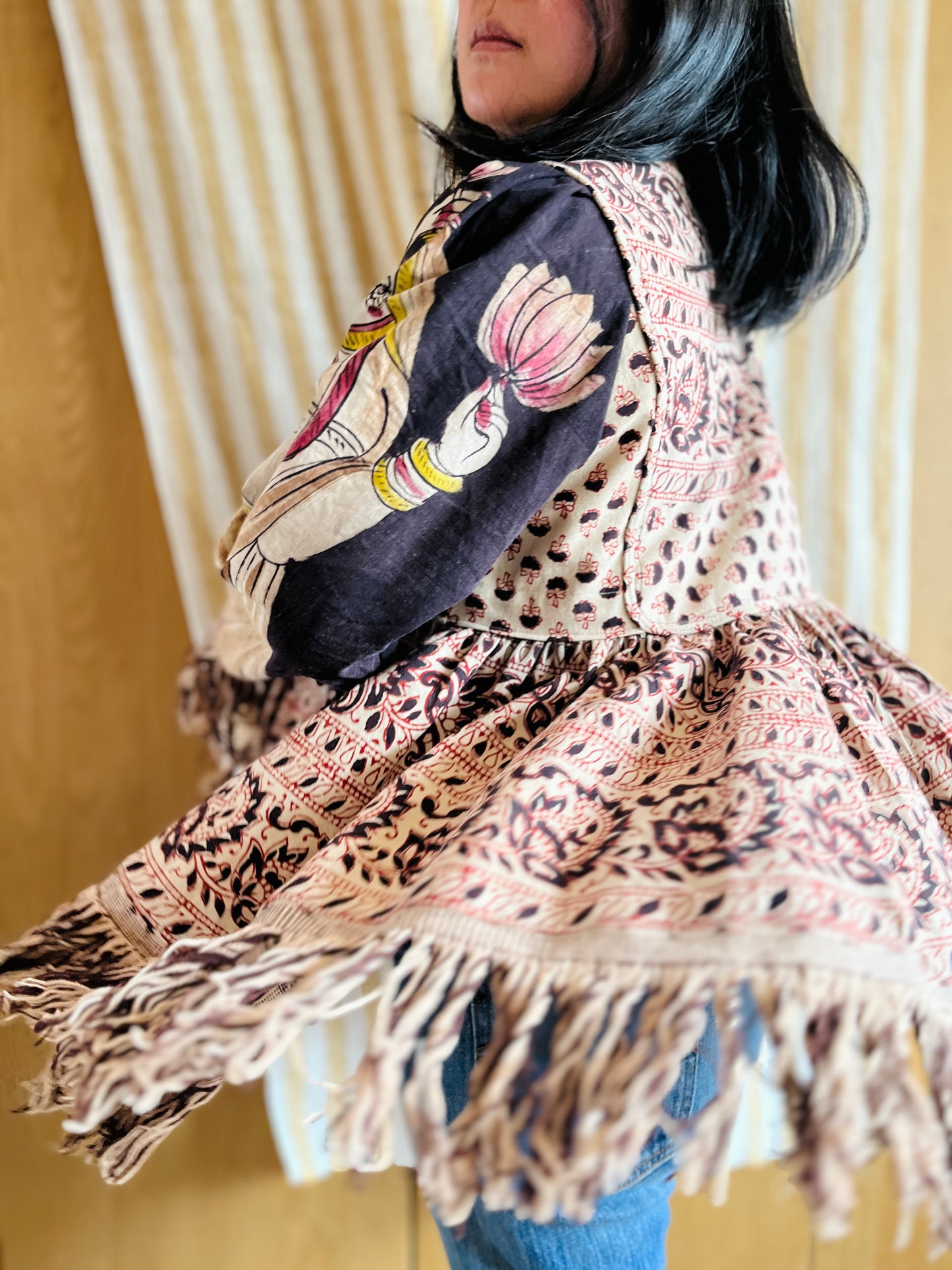 Goddess Jacket / Blouse made from vintage Indian Print