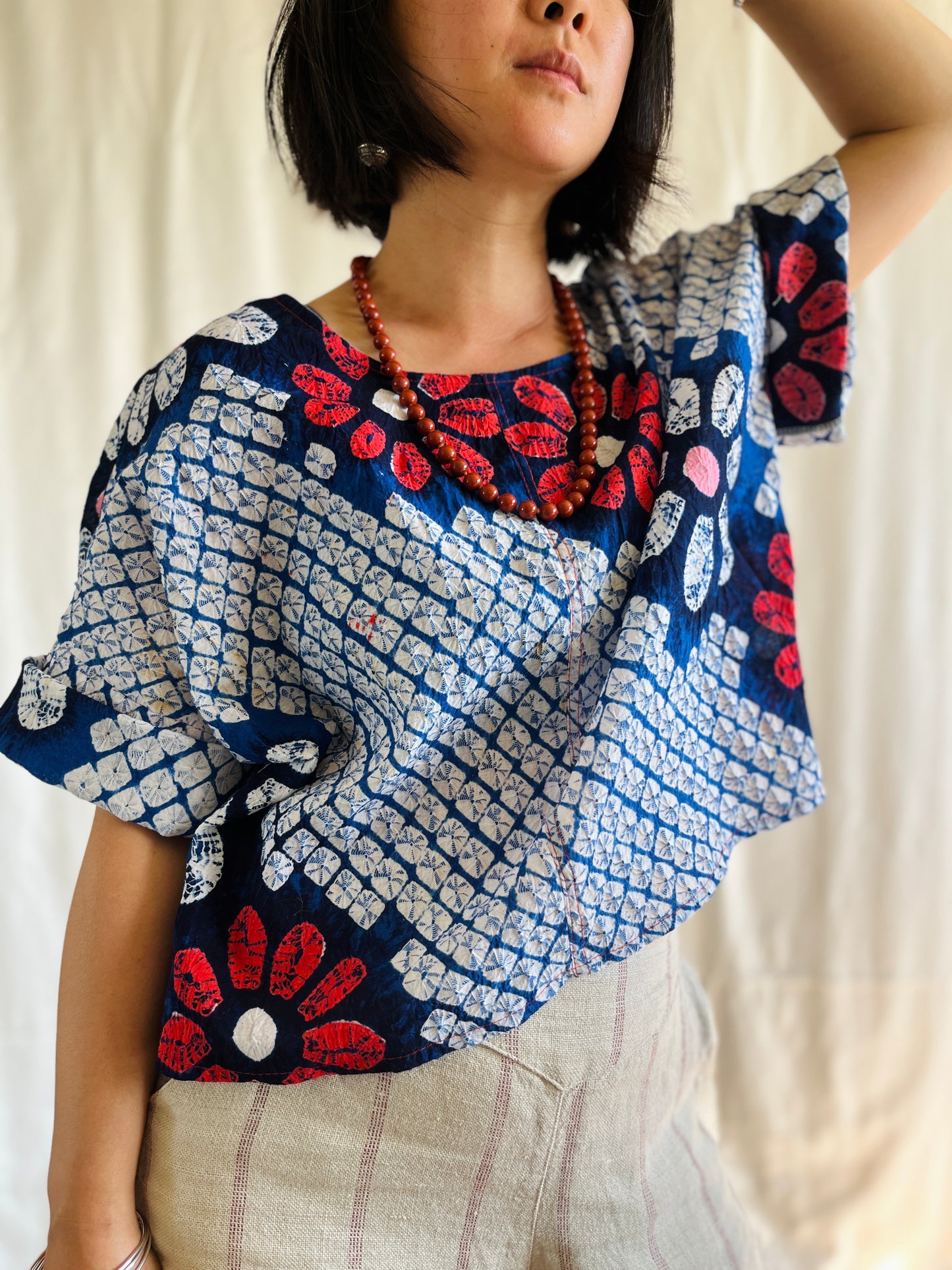 ✨ Ancient Japanese Shibori Tie dye boxy top