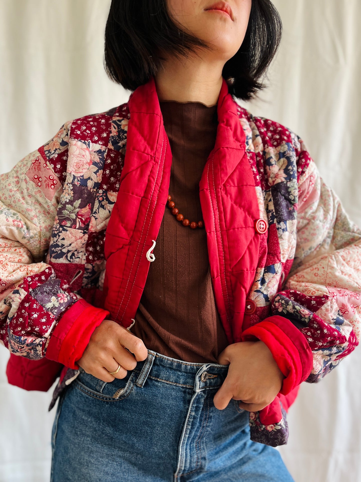 🏵️ Vintage Hand quilt Bomber Jacket