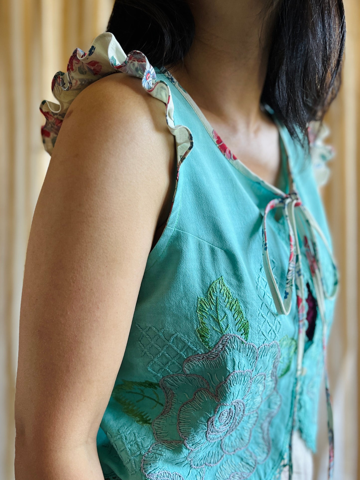 Passion Dyes - turquoise ruffle tank