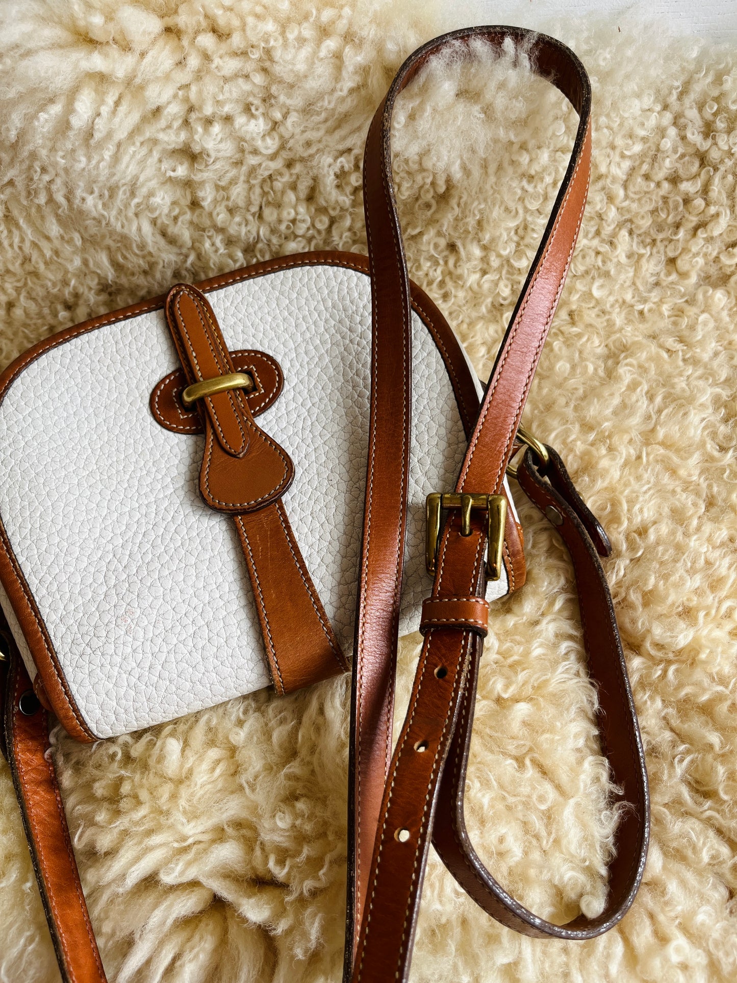 Cream / British Tan R51 Marble Crossbody Bag