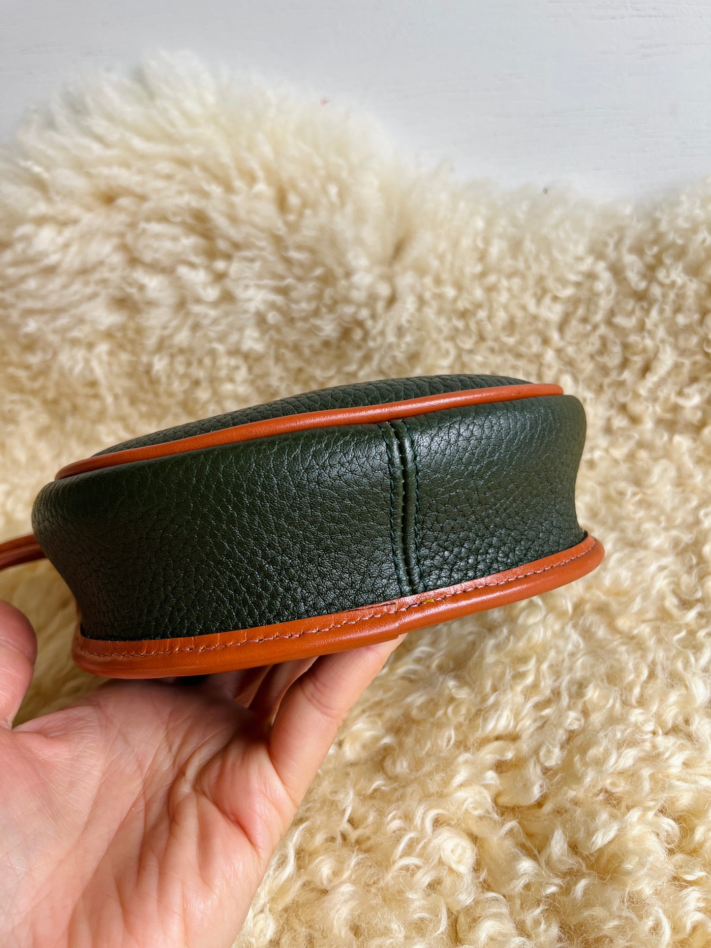 1990s Forest Green British Tan Mini Flap Bag