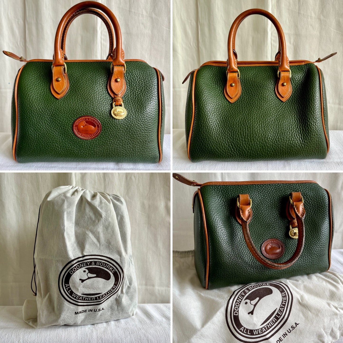 Fir Green/British Tan R28 Top Handle Speedy Doctor's Bag Satchel