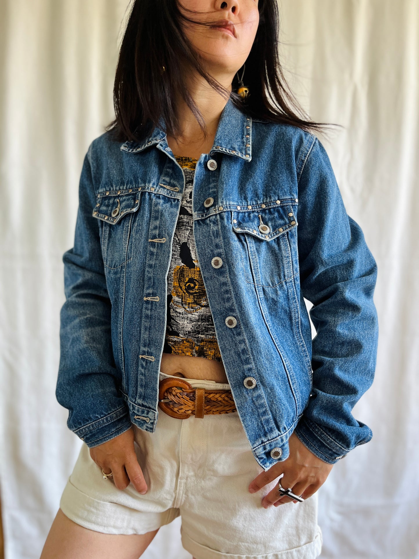 Vintage Arizona Studs 90s Cool kid Denim Jacket Vintage Teen Italian Street Style