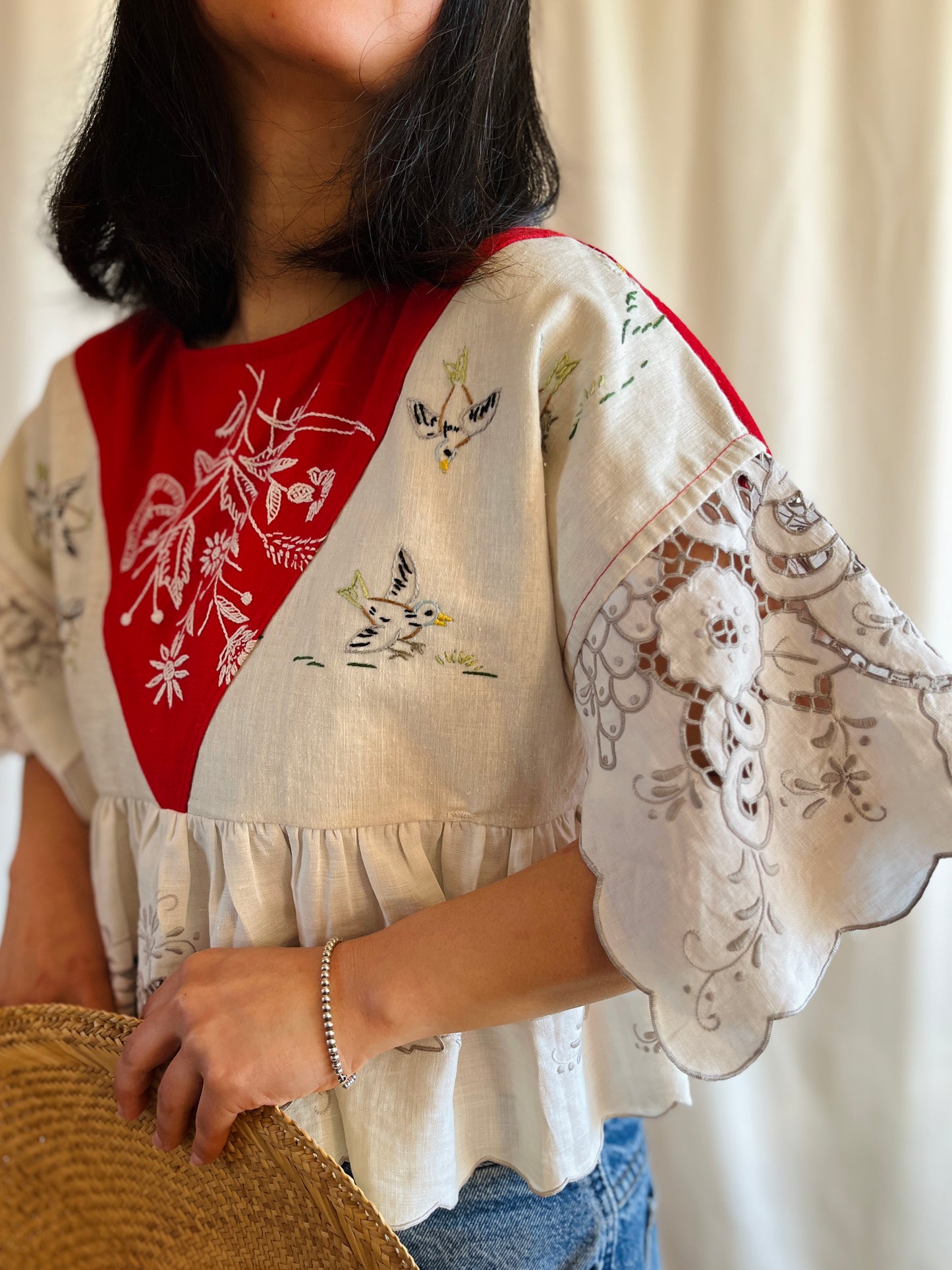 Little birdies patchwork Dolly Blouse