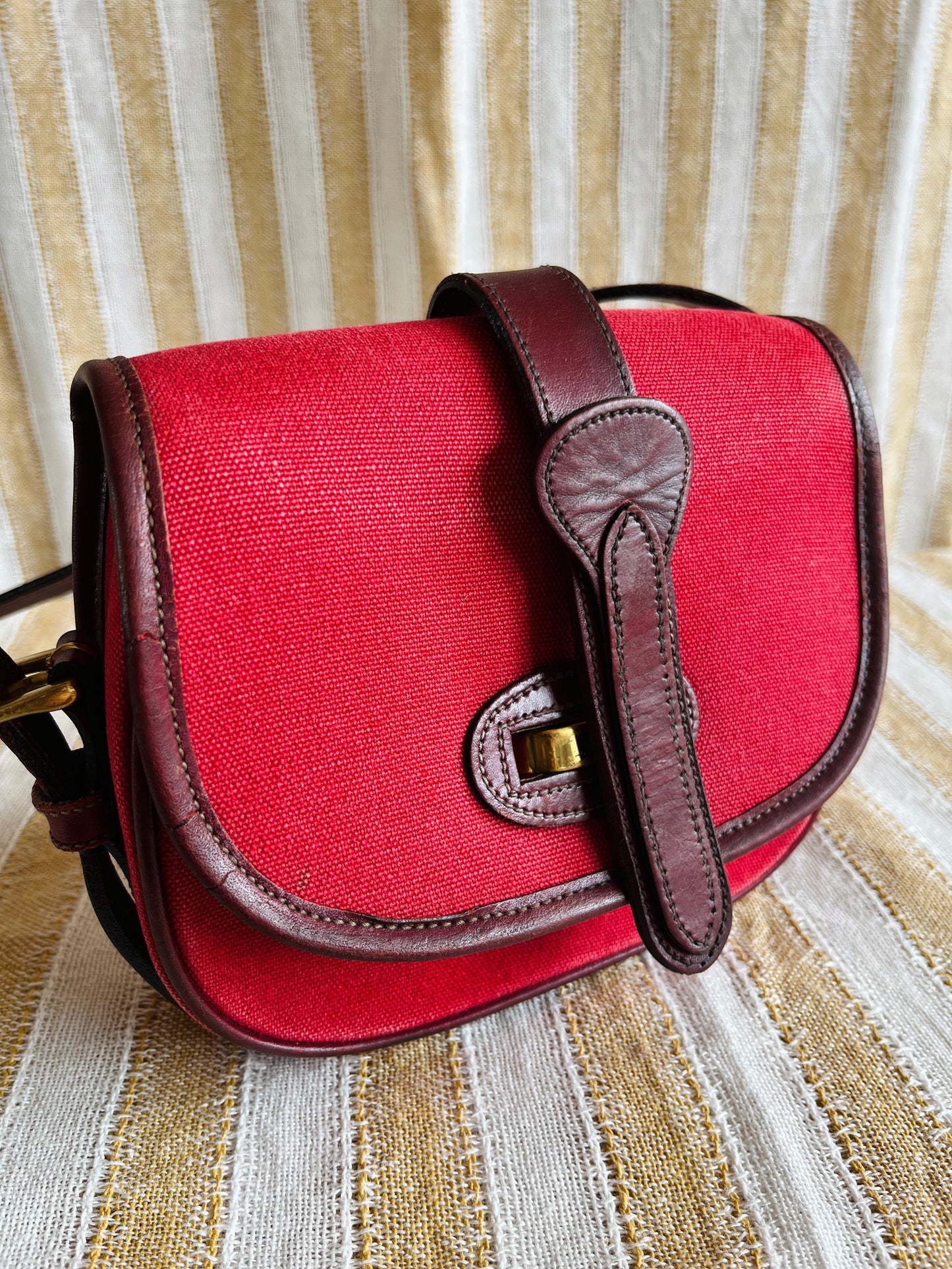 RARE Red Canvas R51 Marble Crossbody Bag