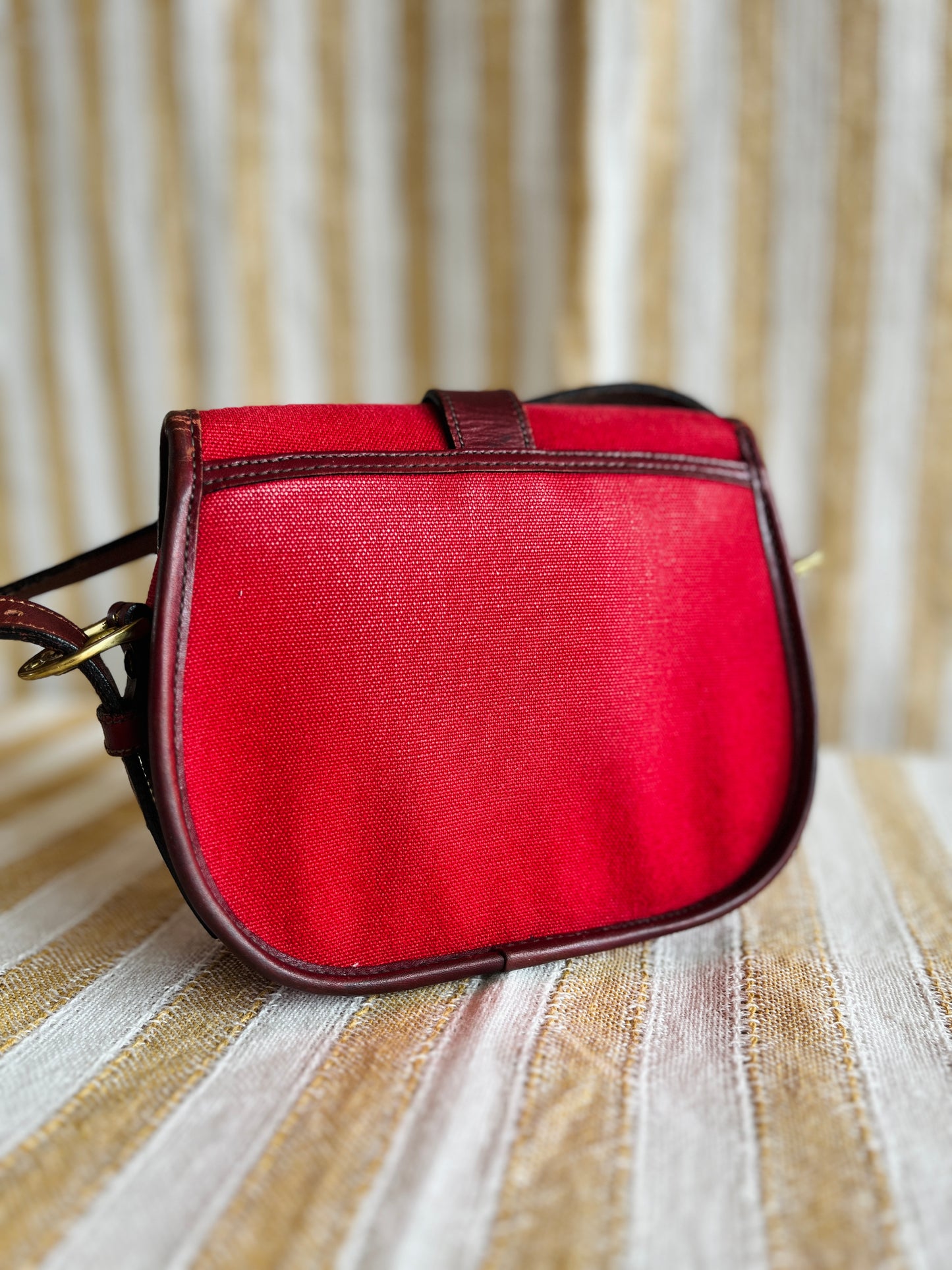 RARE Red Canvas R51 Marble Crossbody Bag