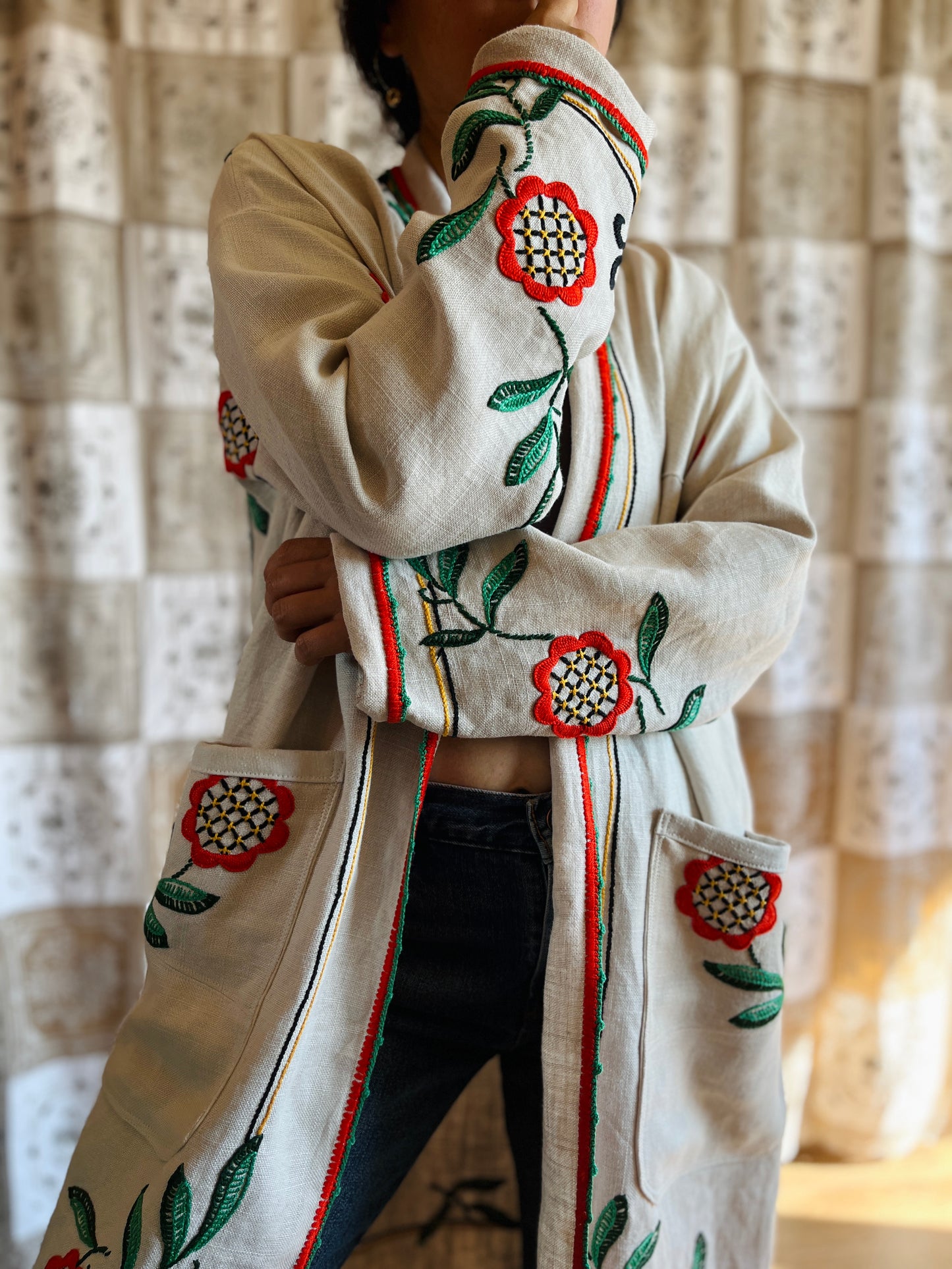 Linen long kimono