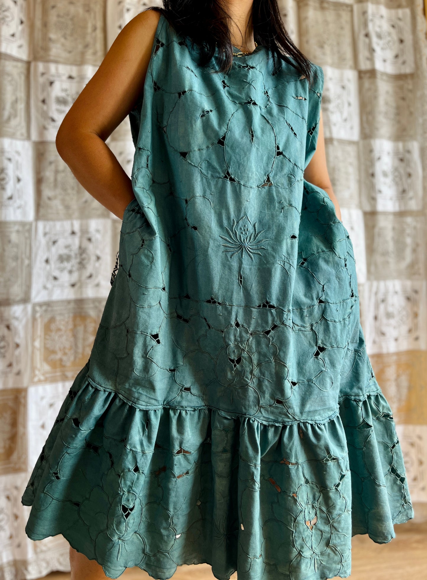 Cut work forest dress