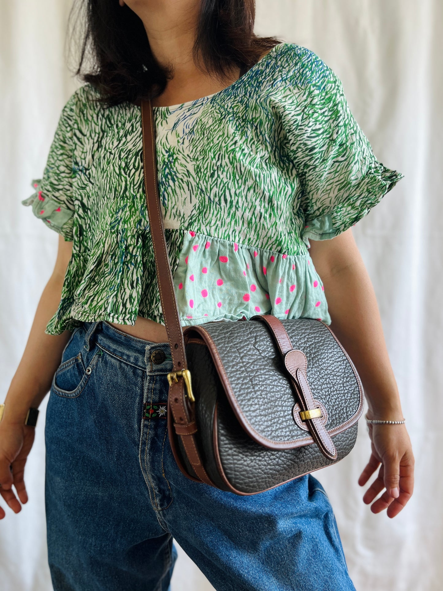 Dark Brown/Burnt Cedar Small Tack Bag Messenger Crossbody Handbag B148