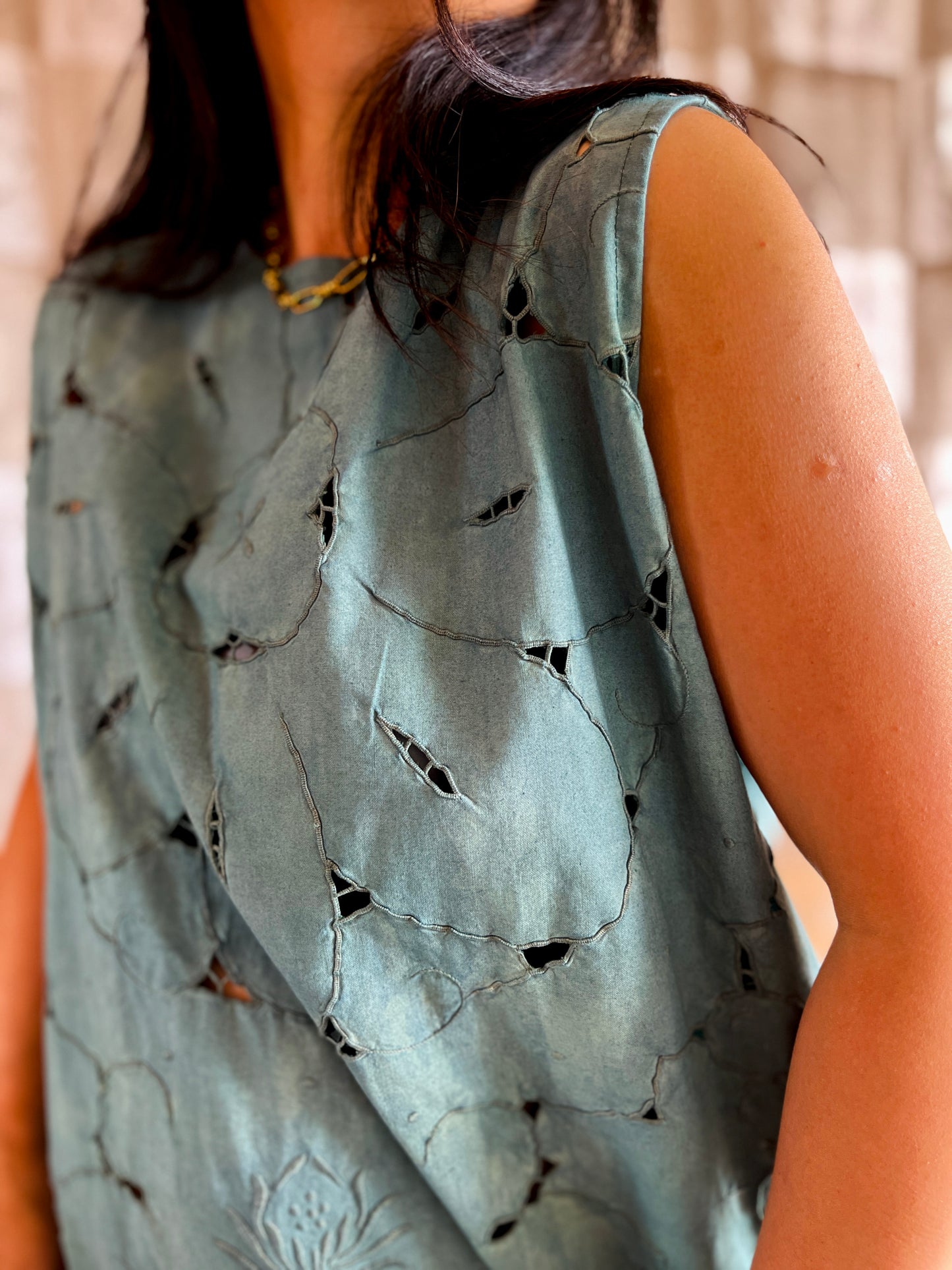Cut work forest dress