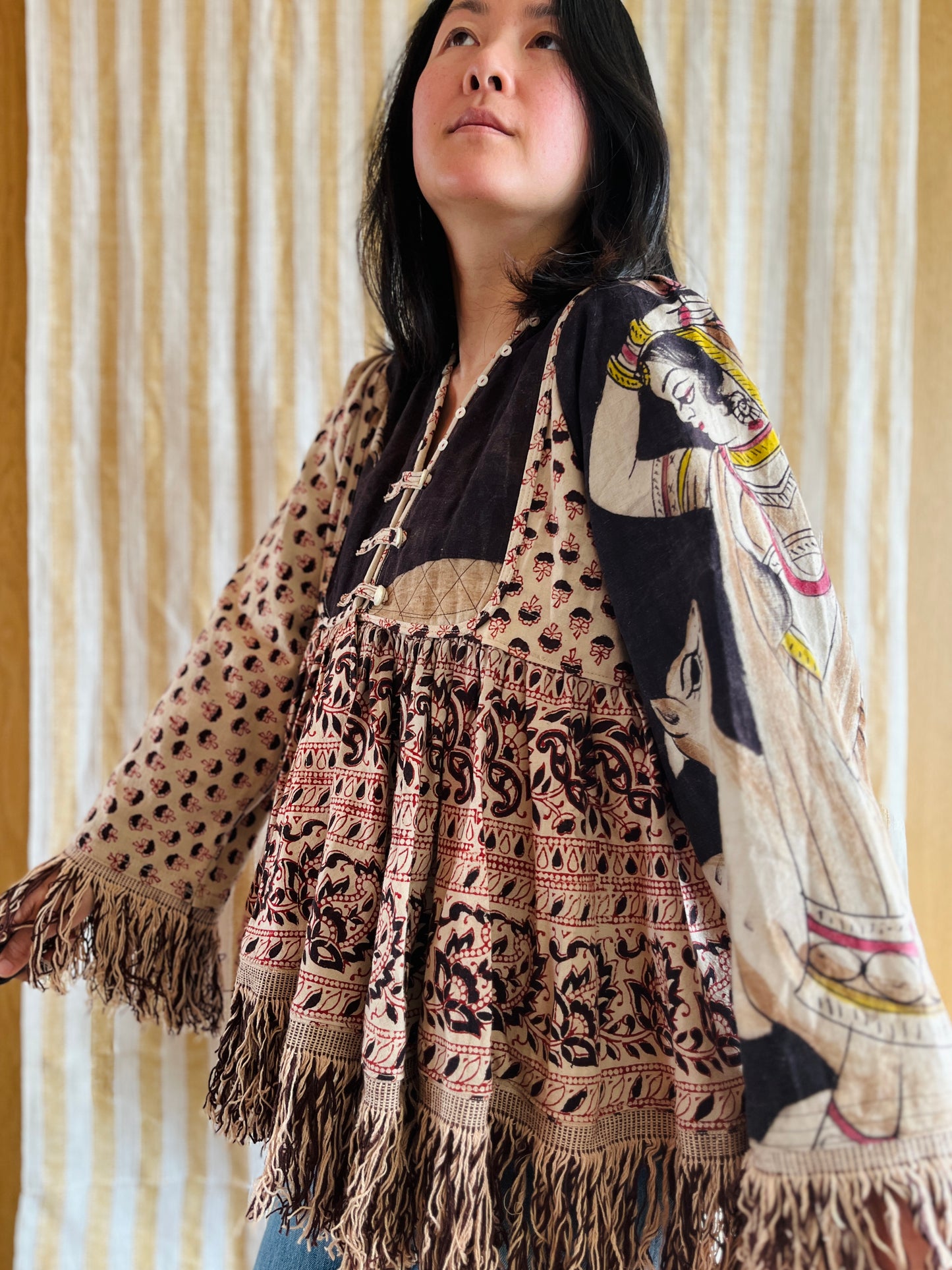 Goddess Jacket / Blouse made from vintage Indian Print