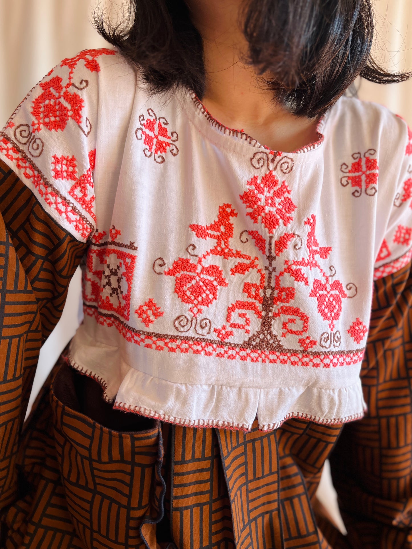 Birdies pleated long dress with ties