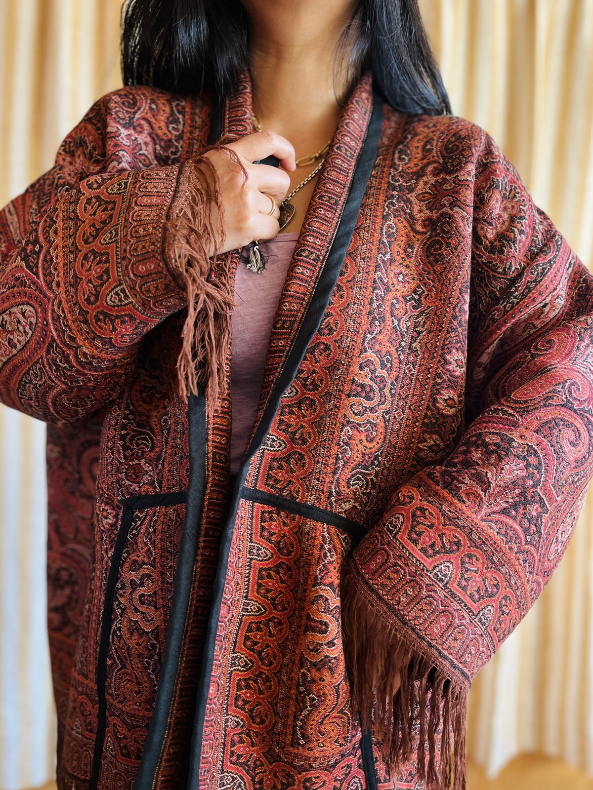 Antique Worteldoek Wool Kimono Jacket