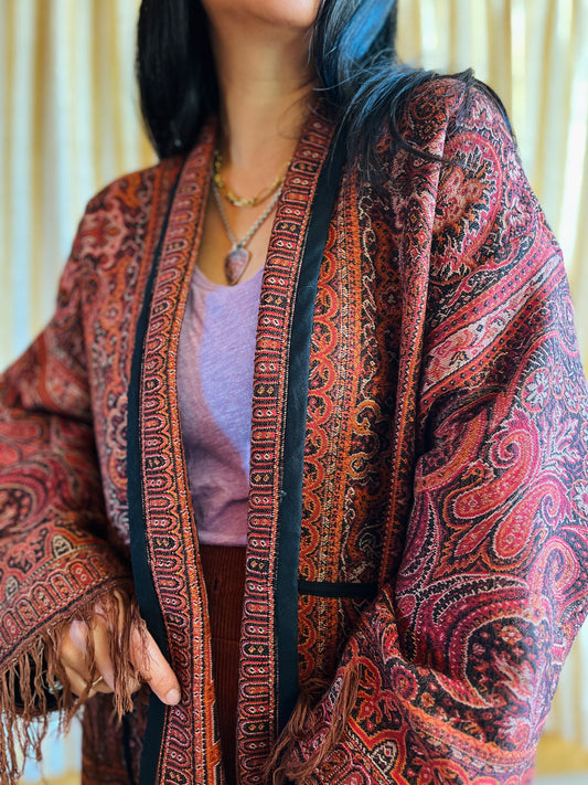 Antique Worteldoek Wool Kimono Jacket