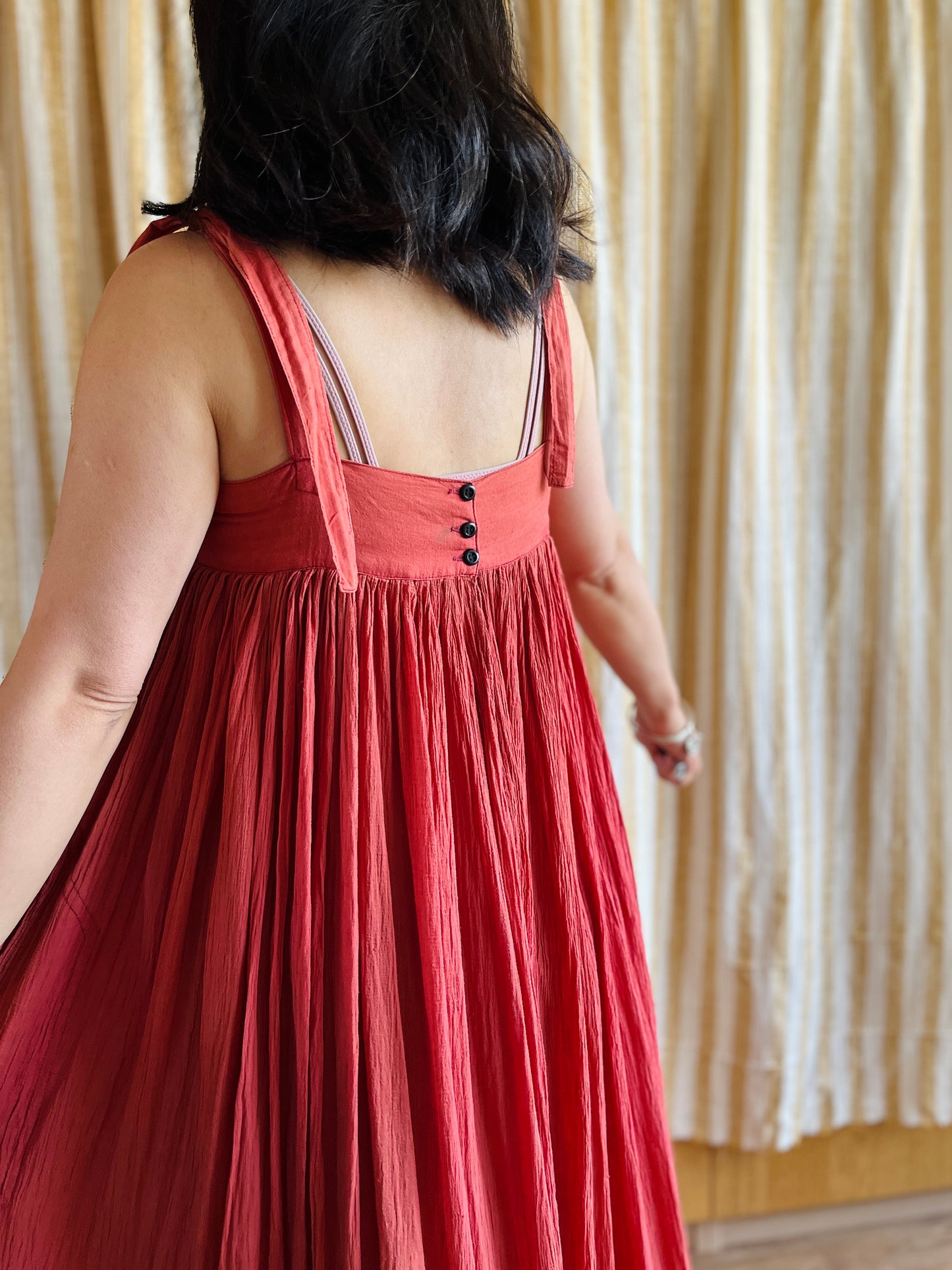 Torrid Coral Pink 70s cheesecloth full circle sundress