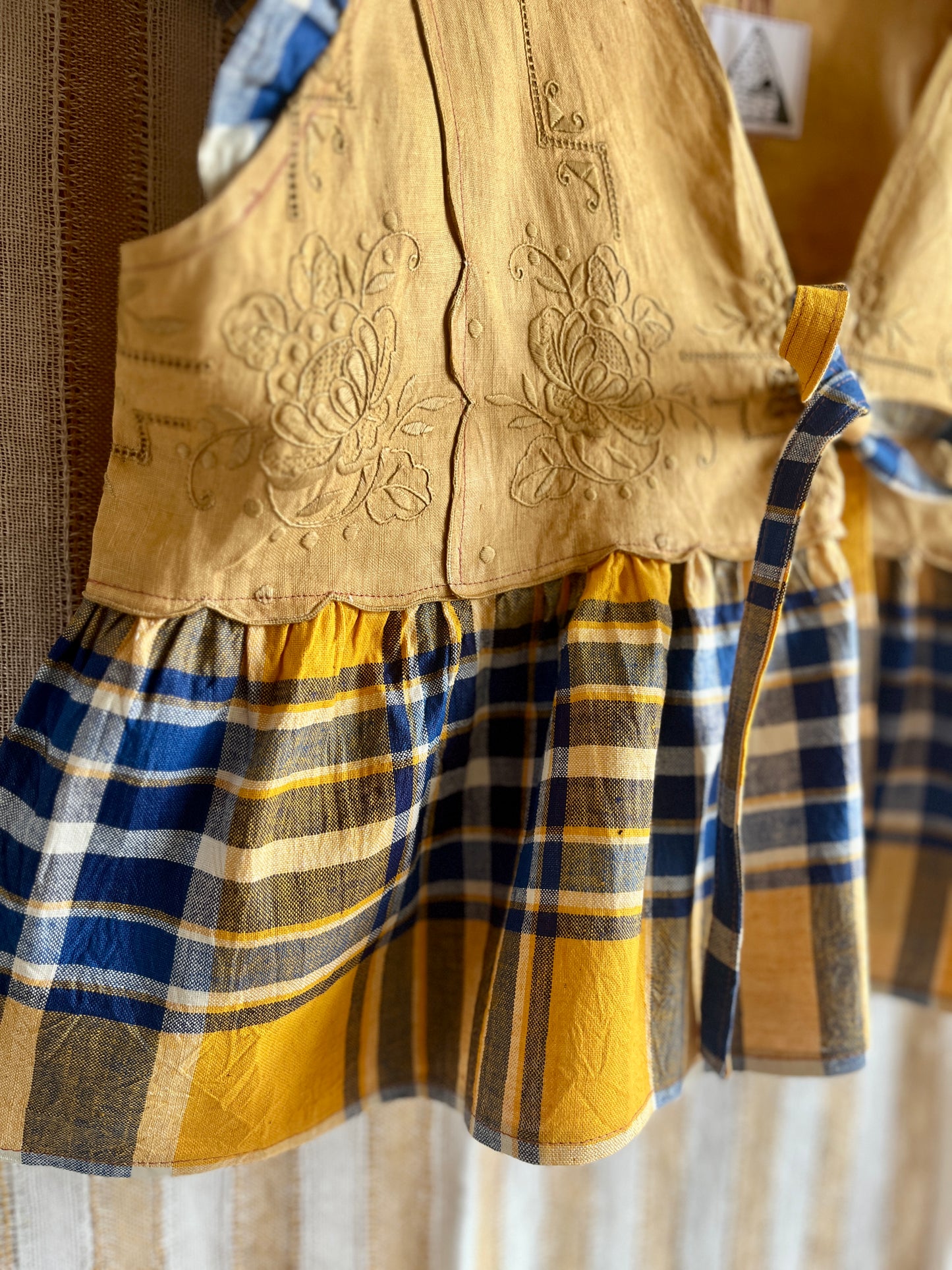 Passion Dyes - Gold gingham double ruffled Dolly