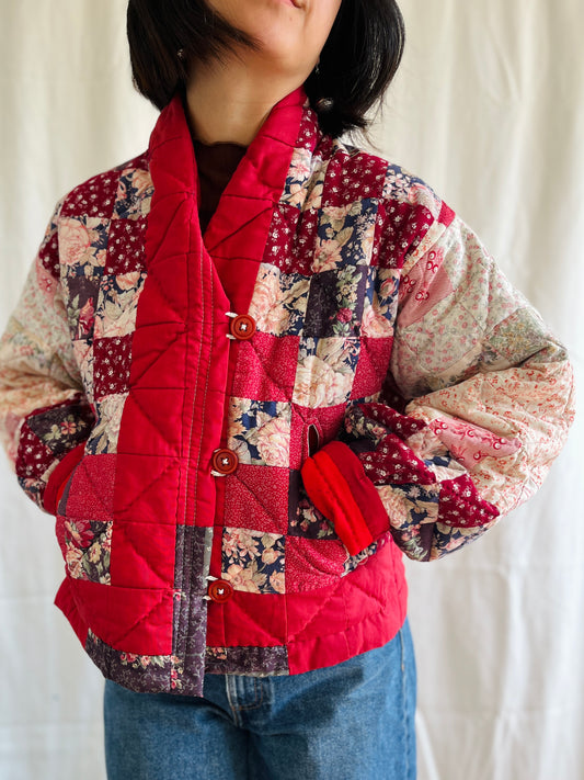 🏵️ Vintage Hand quilt Bomber Jacket
