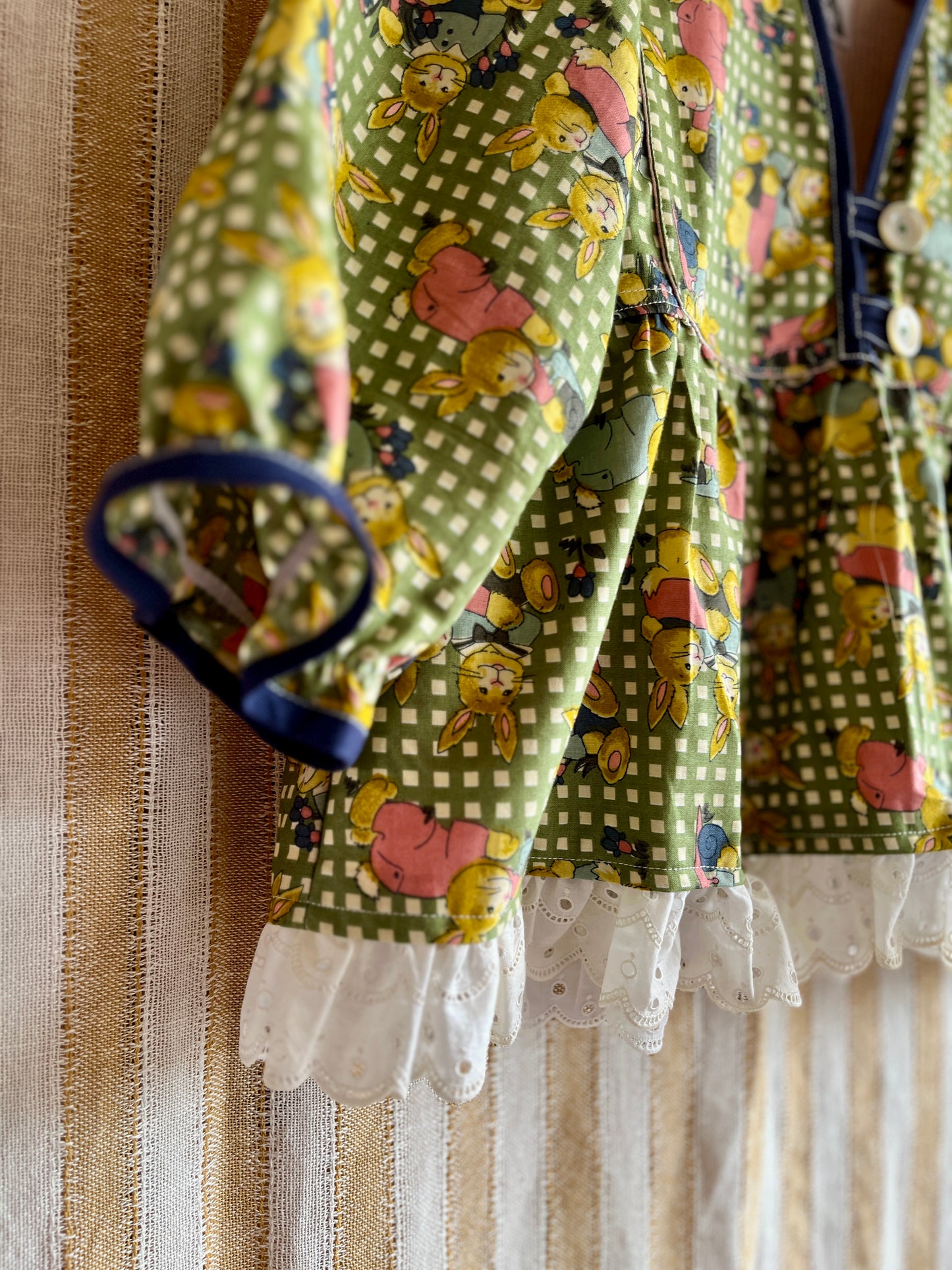 Rabbit and Snail vintage textile Goddess Blouse