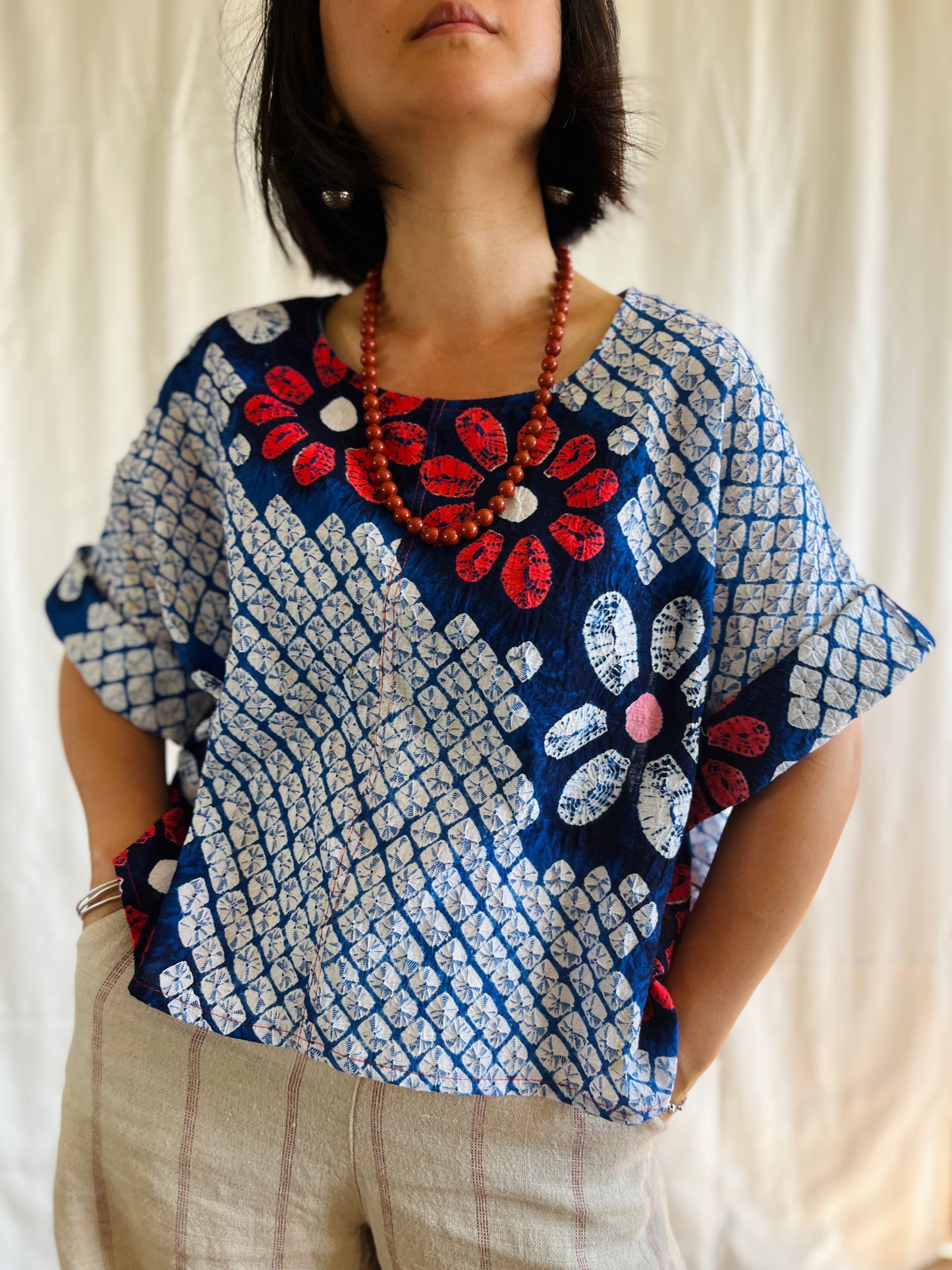 ✨ Ancient Japanese Shibori Tie dye boxy top
