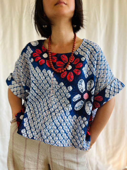 ✨ Ancient Japanese Shibori Tie dye boxy top