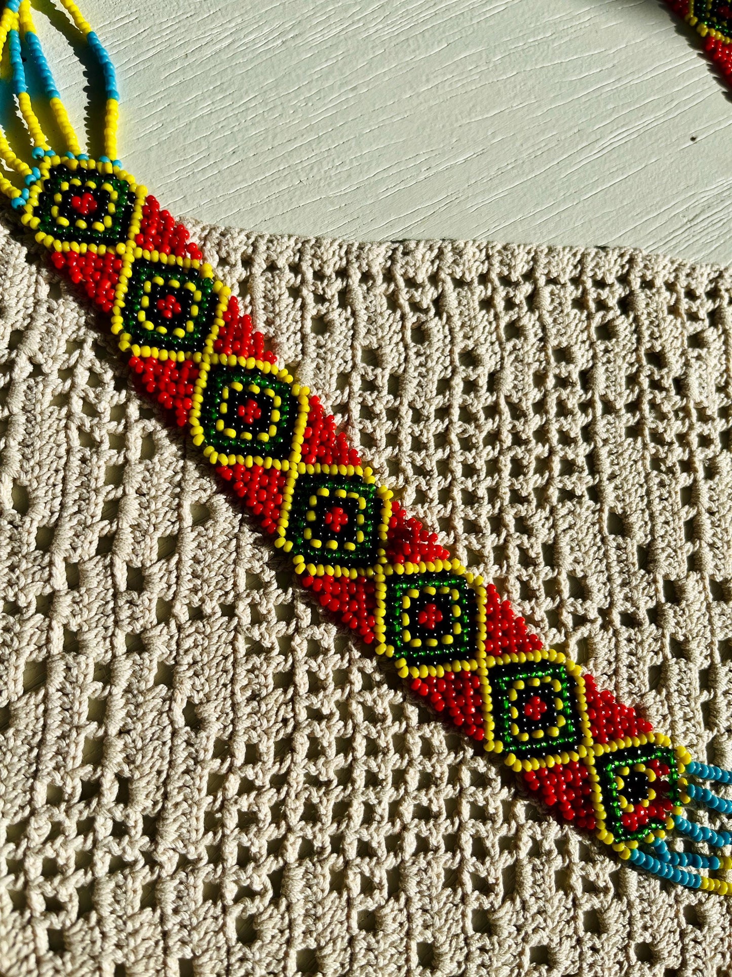 Antique 60s Ethnic Butterflies beadwork