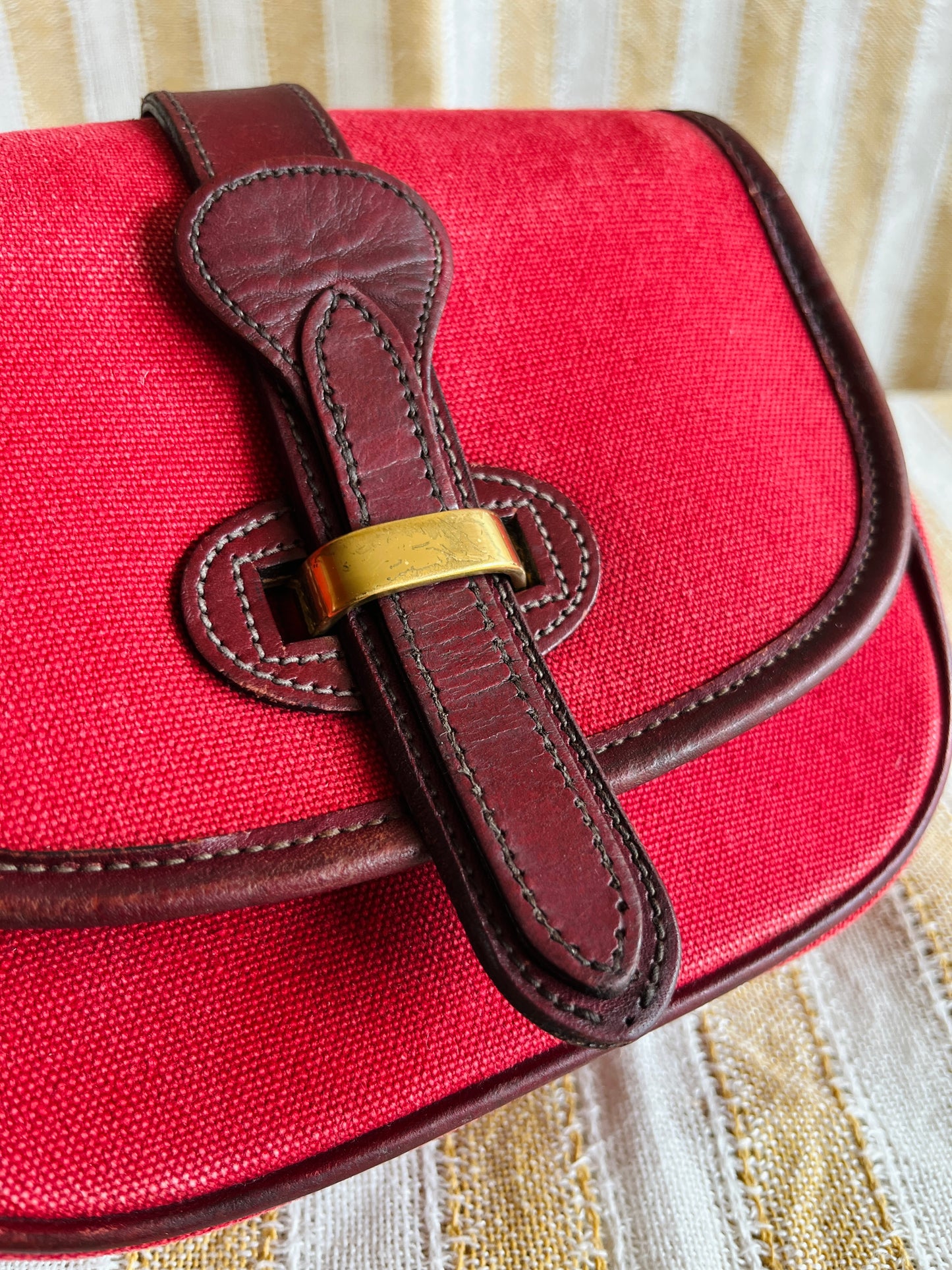 RARE Red Canvas R51 Marble Crossbody Bag