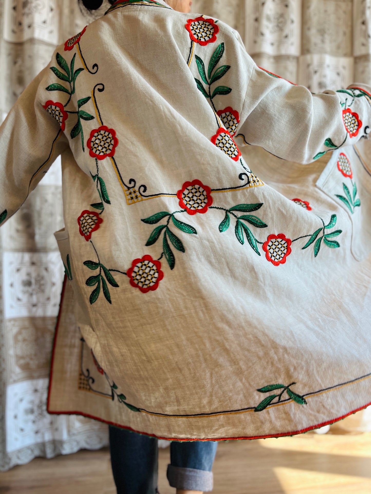 Linen long kimono