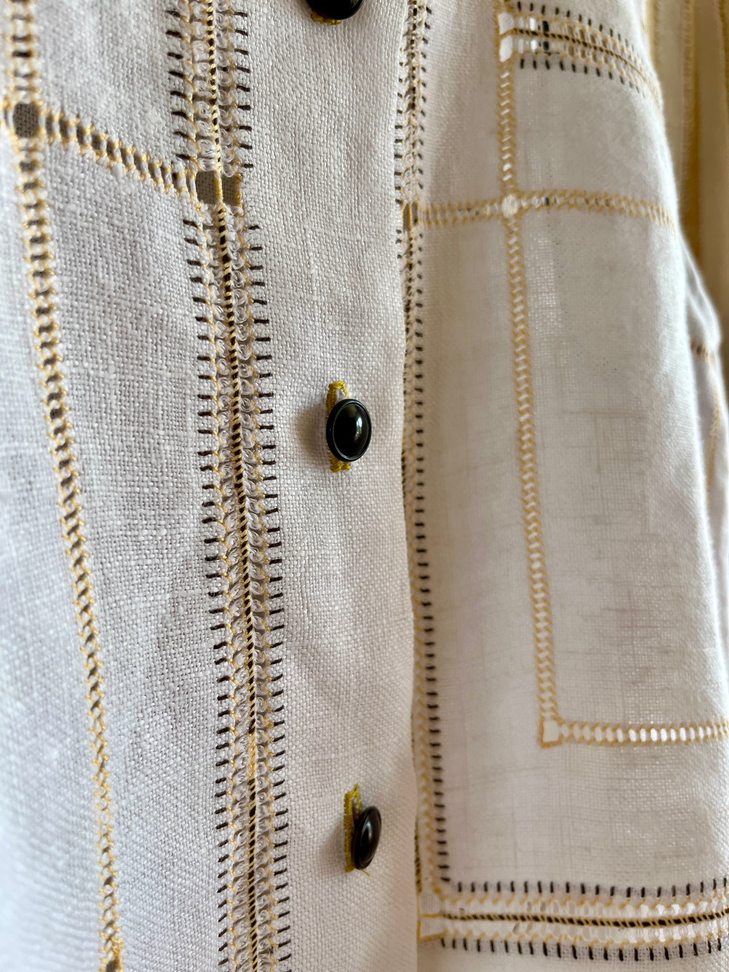 Collar Tank Top - Yellow and black lines