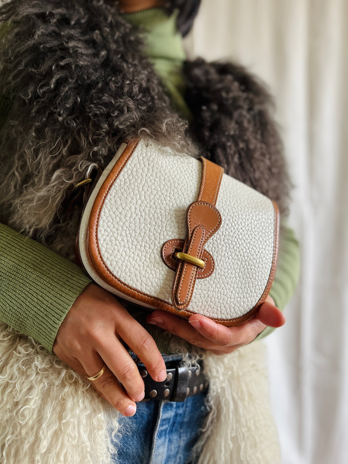 Cream / British Tan R51 Marble Crossbody Bag