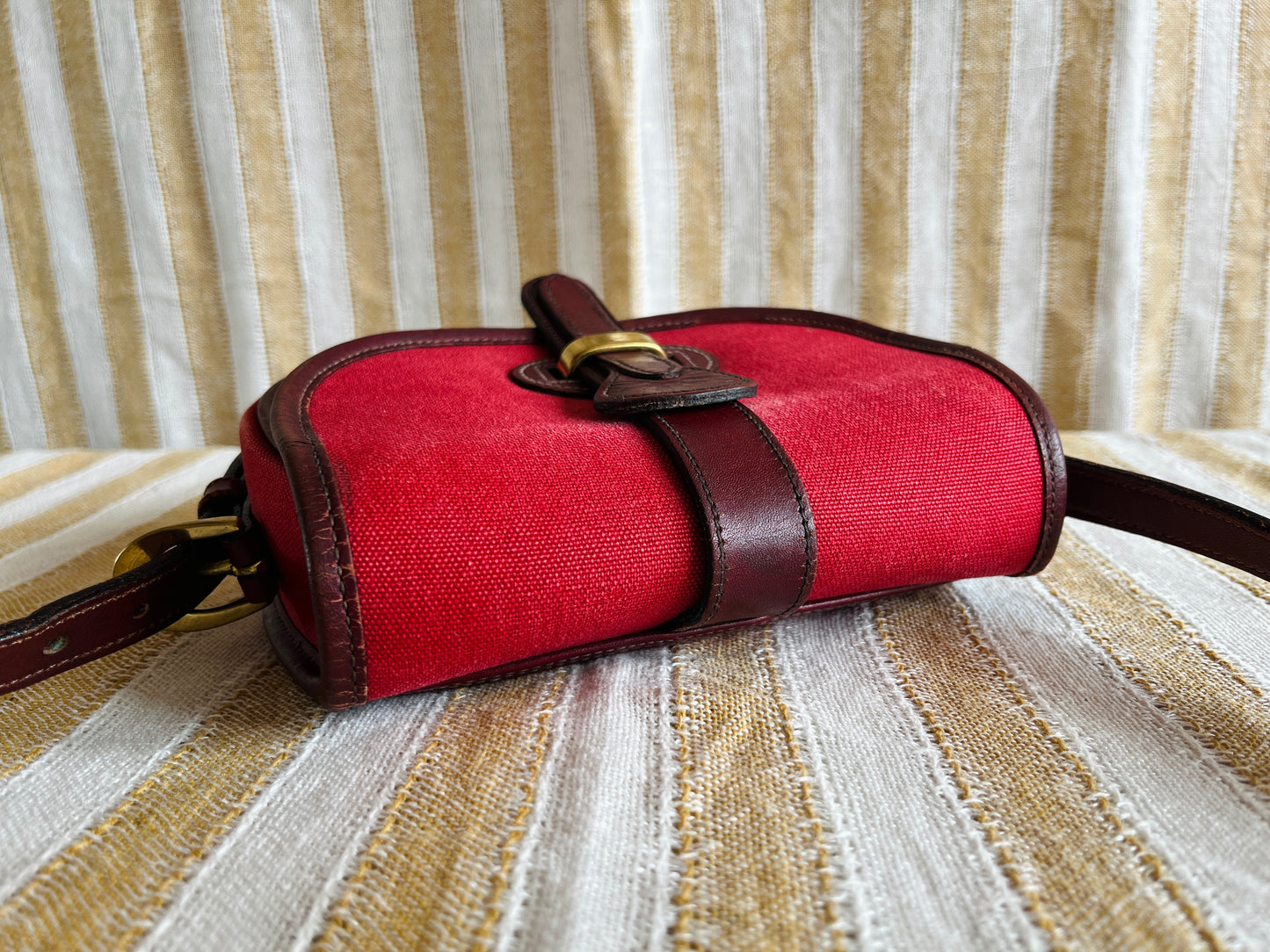 RARE Red Canvas R51 Marble Crossbody Bag