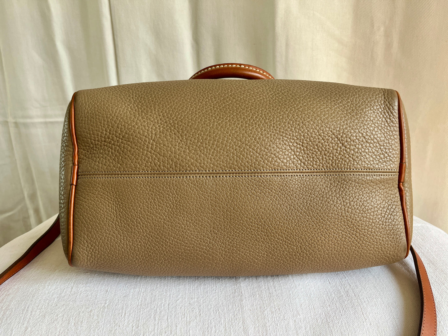 Taupe/British Tan R38 Largest Speedy Doctor's Bag Satchel with Strap