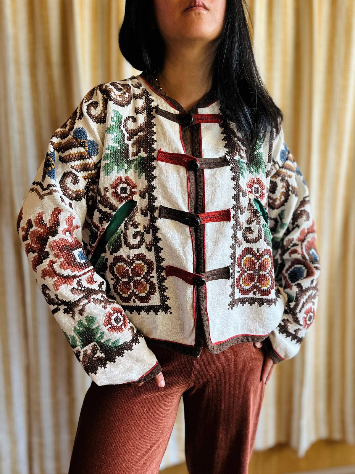 Ancient Wild Dragon Embroidered Bomber Jacket