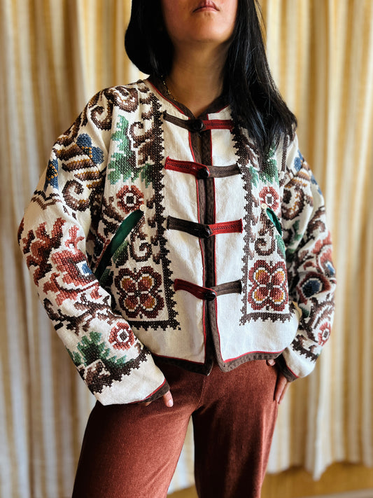 Ancient Wild Dragon Embroidered Bomber Jacket