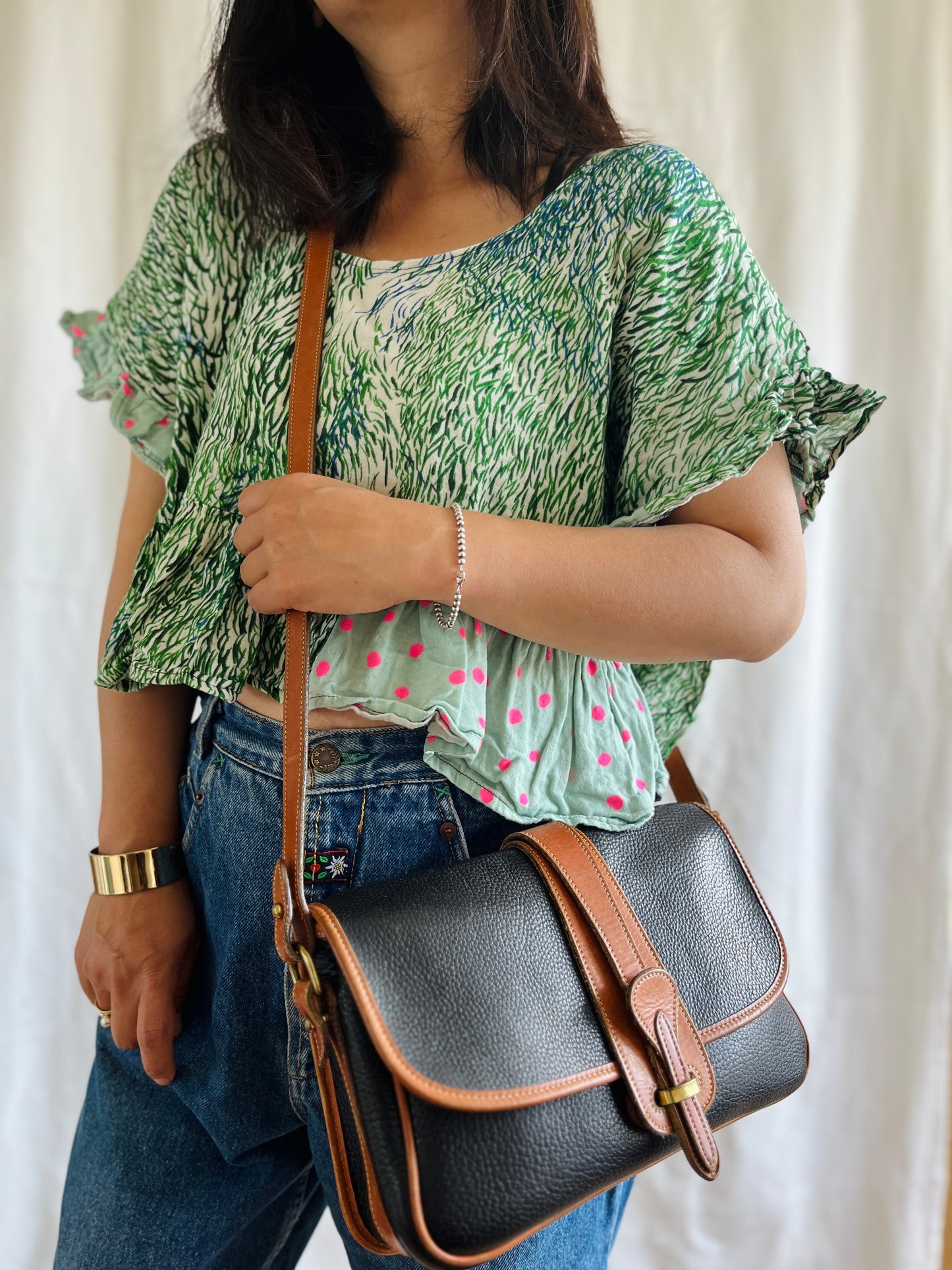 Black /British Tan R54 Large Equestrian Crossbody