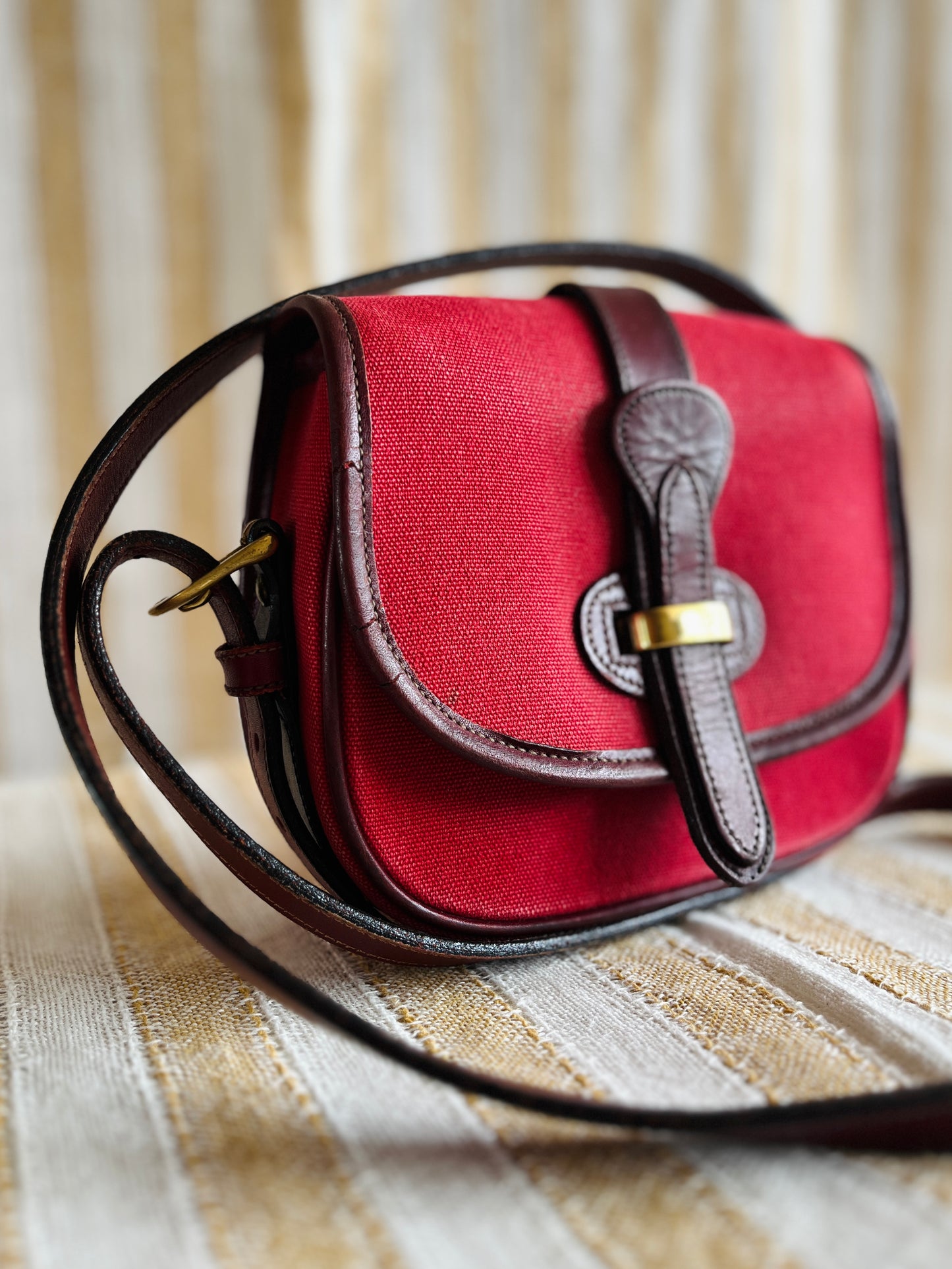 RARE Red Canvas R51 Marble Crossbody Bag