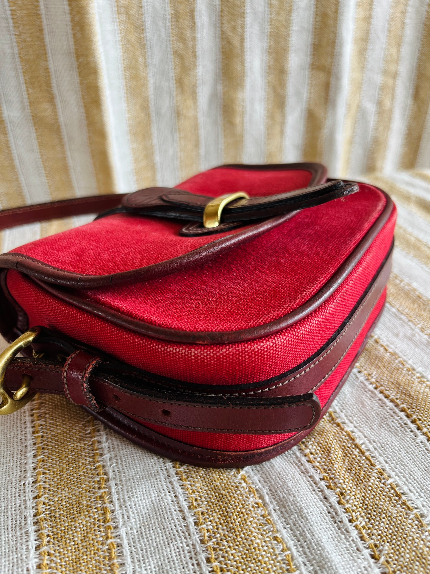 RARE Red Canvas R51 Marble Crossbody Bag