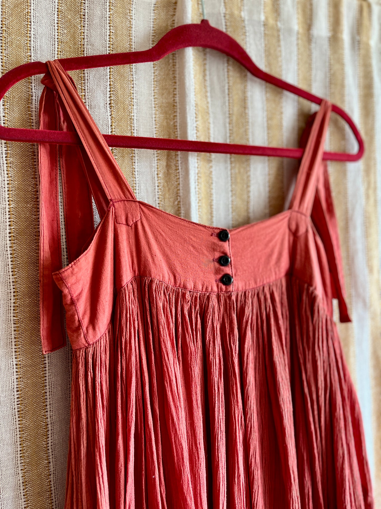 Torrid Coral Pink 70s cheesecloth full circle sundress