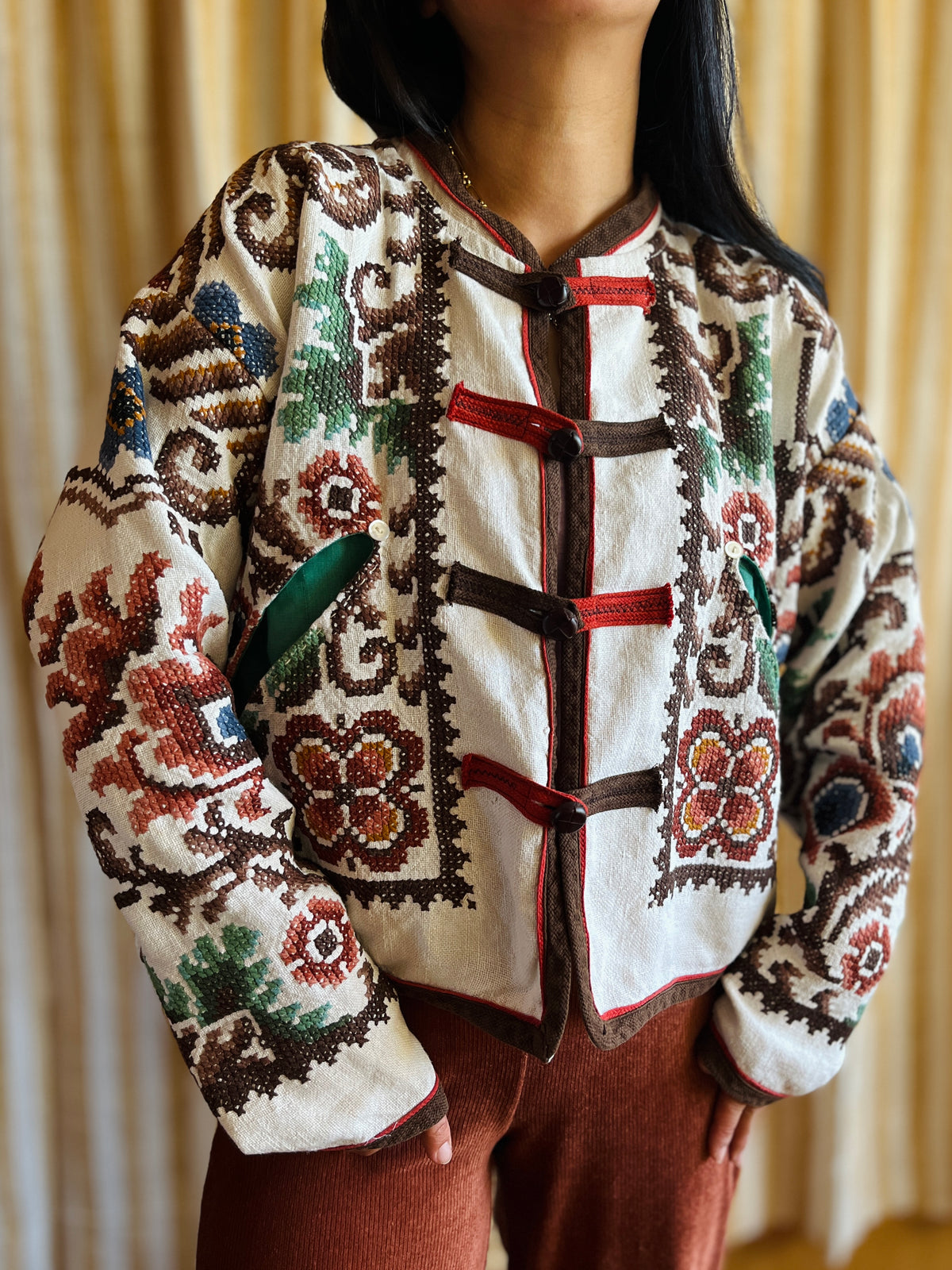 Ancient Wild Dragon Embroidered Bomber Jacket